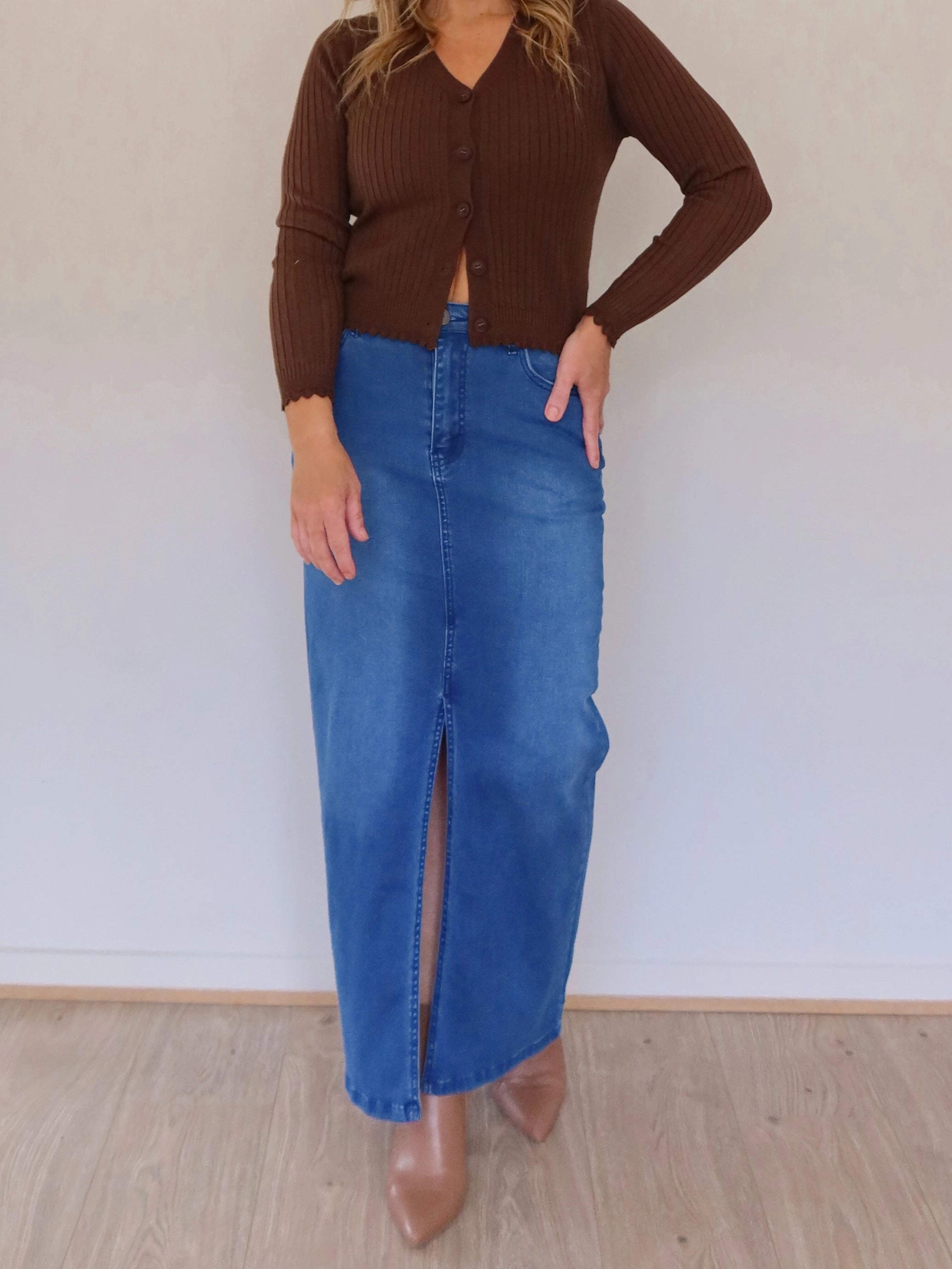 Ramsay Skirt - Dark Blue Texture Play