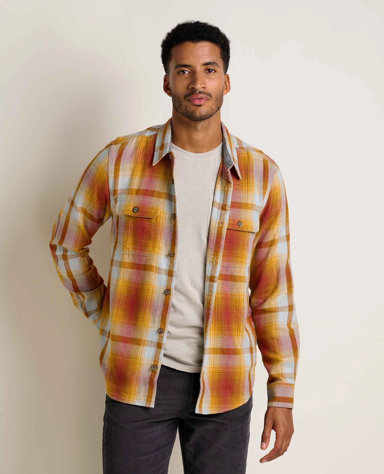 Seamless Shoulder Brushed Inner Lining Ranchero Long Sleeve Shirt