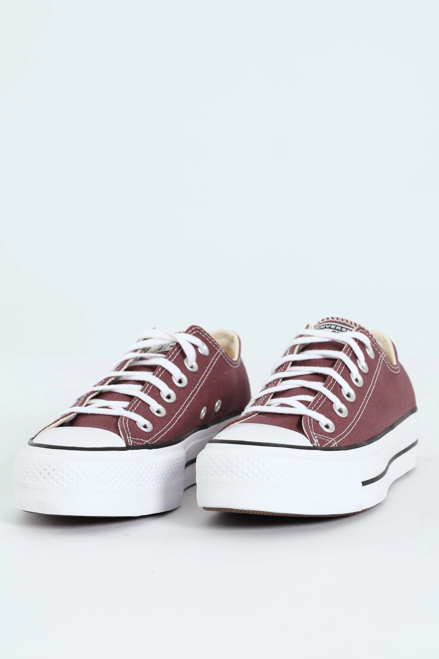Neutral Tones Rubber Sole Chuck Taylor All Star Lift Platform Sneaker - Burgundy