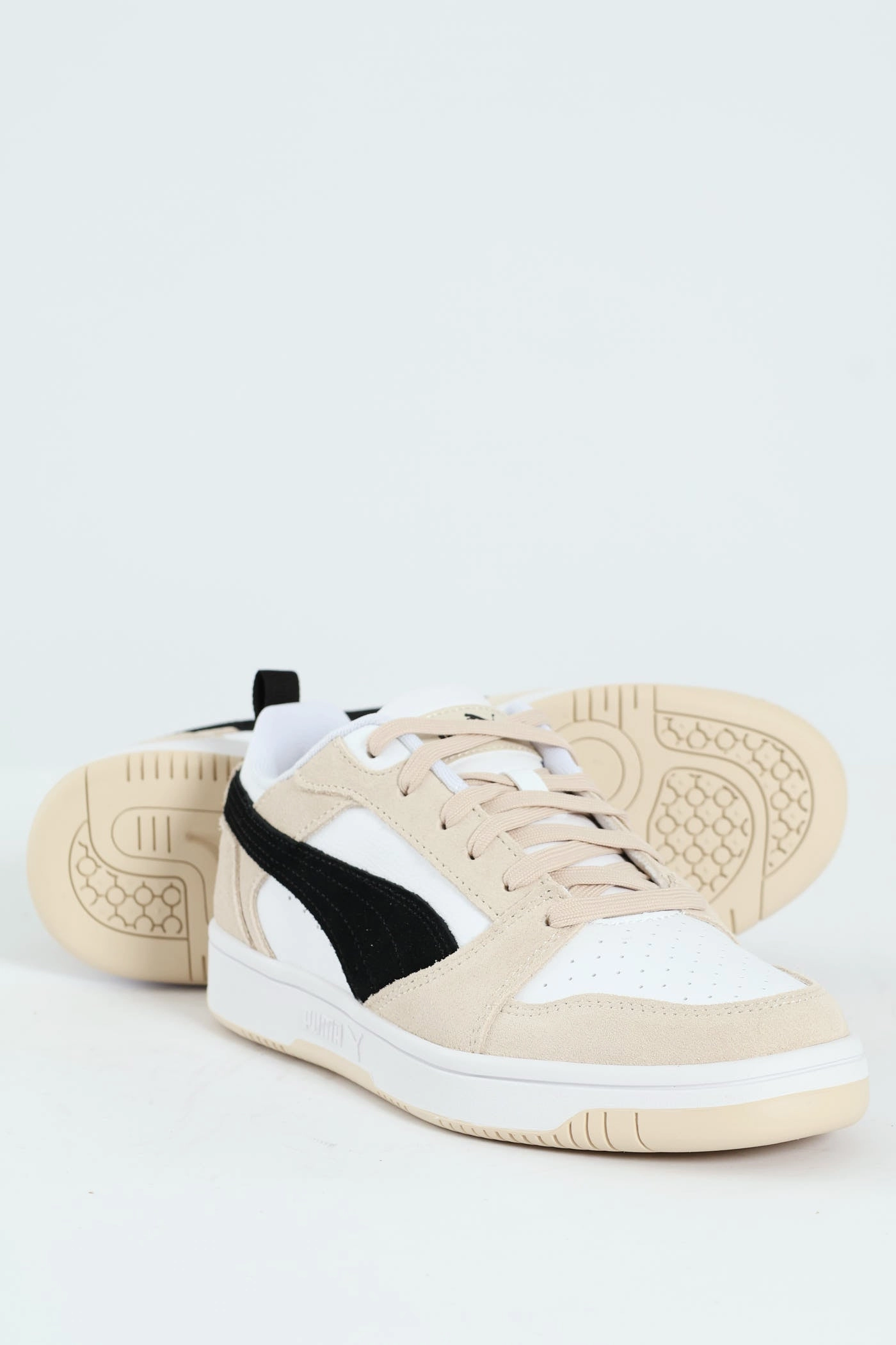 Synthetic Leather Panels Chill Mode Rebound V6 Low Sd Court Sneaker - Stone