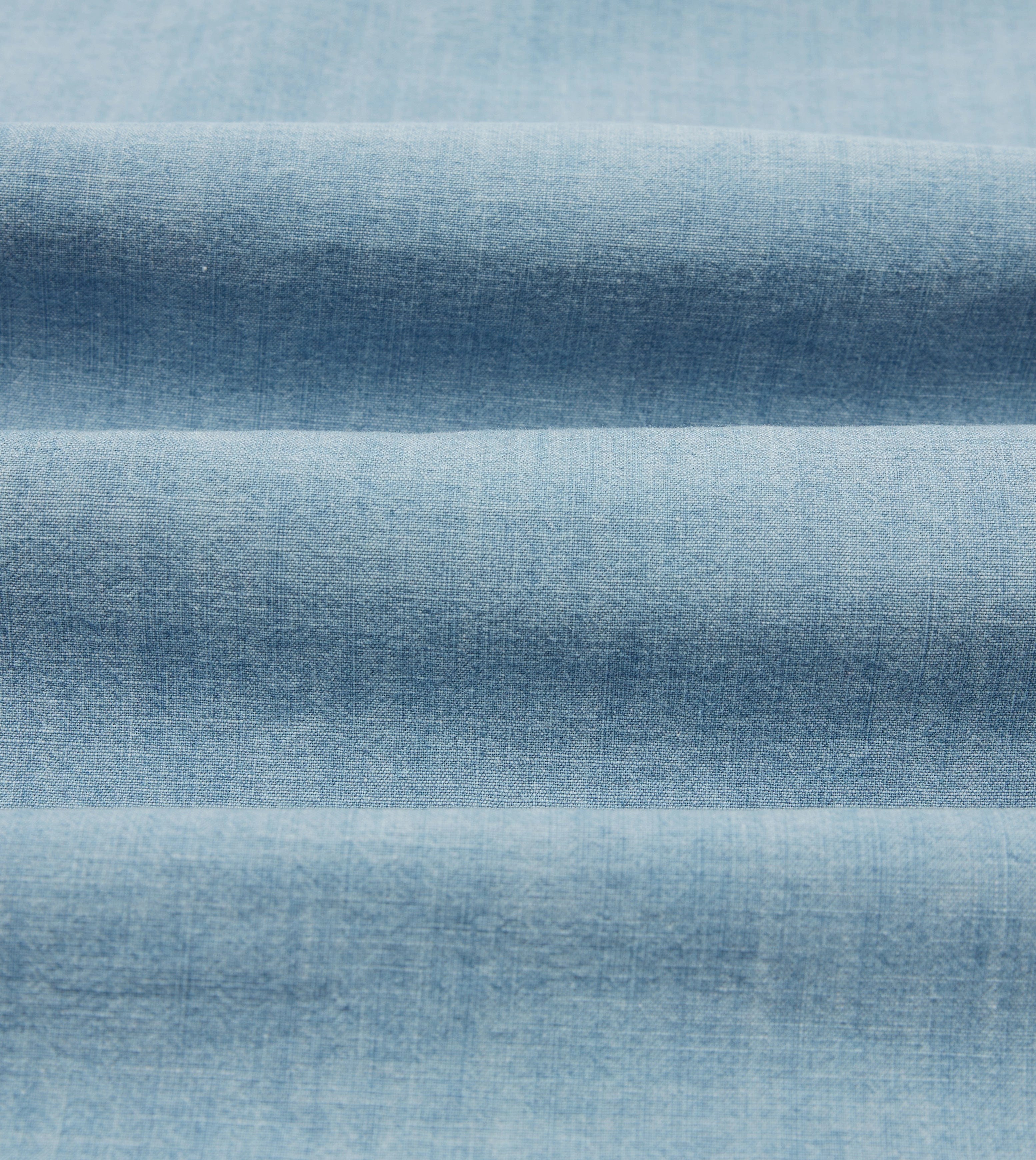 Blue Cotton Chambray Two-Pocket Work Shirt Quick Release Cuffs Lightweight Layers