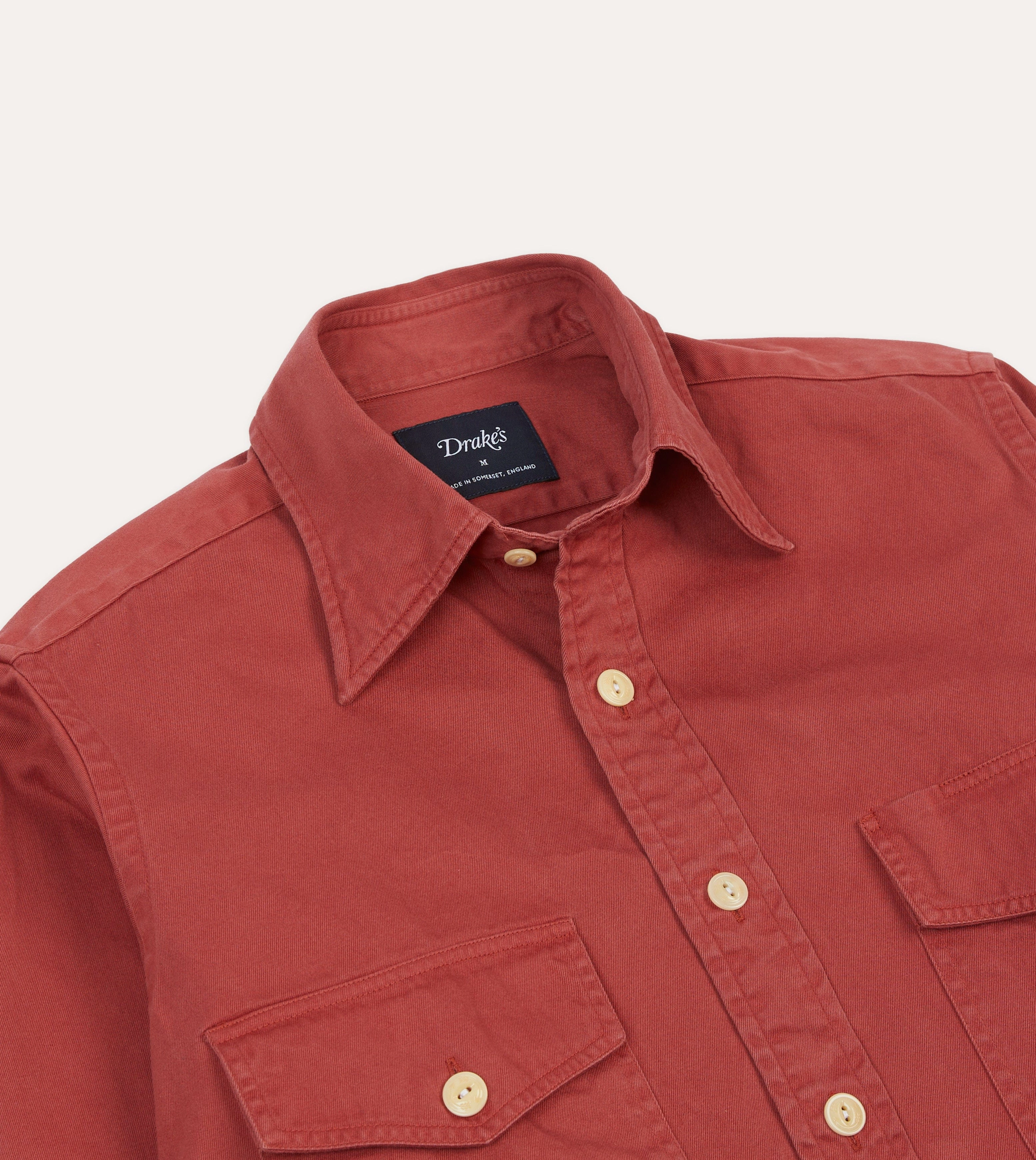 Soft Touch Non Iron Red Cotton Long Point Collar Work Shirt