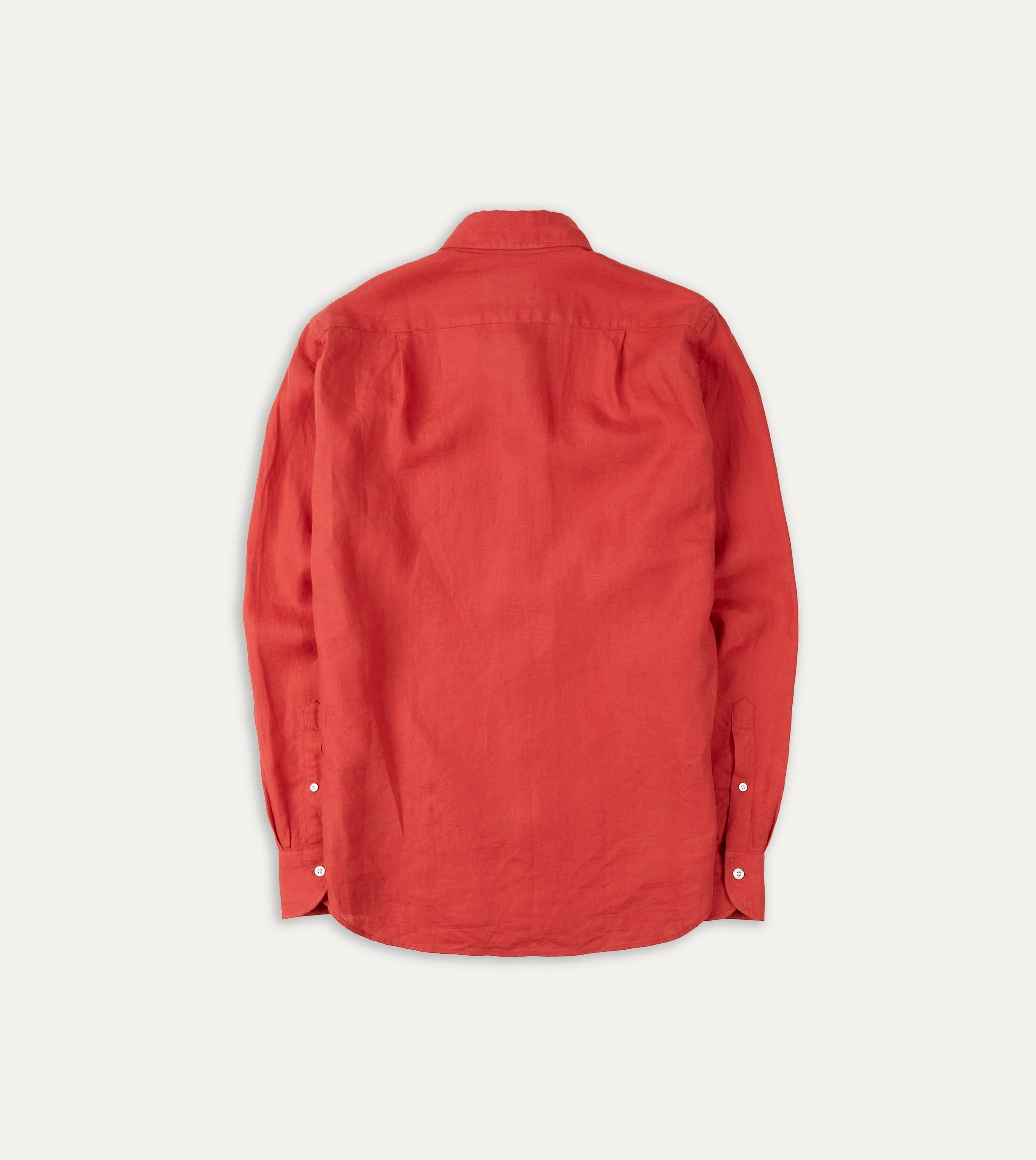 Artistic Design Red Linen Spread Collar Shirt