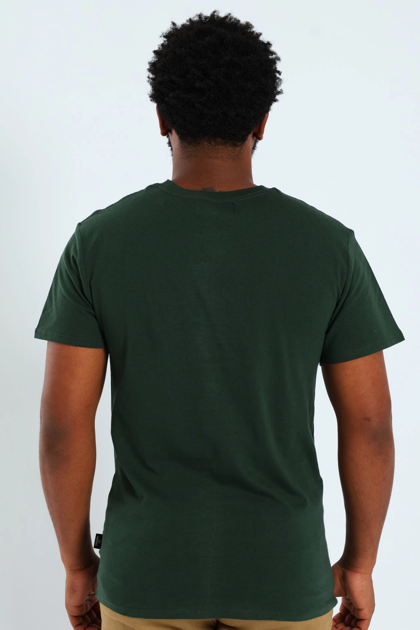 Chic Everyday Wearable Short Sleeve Basic Print Tee - Bottle Green