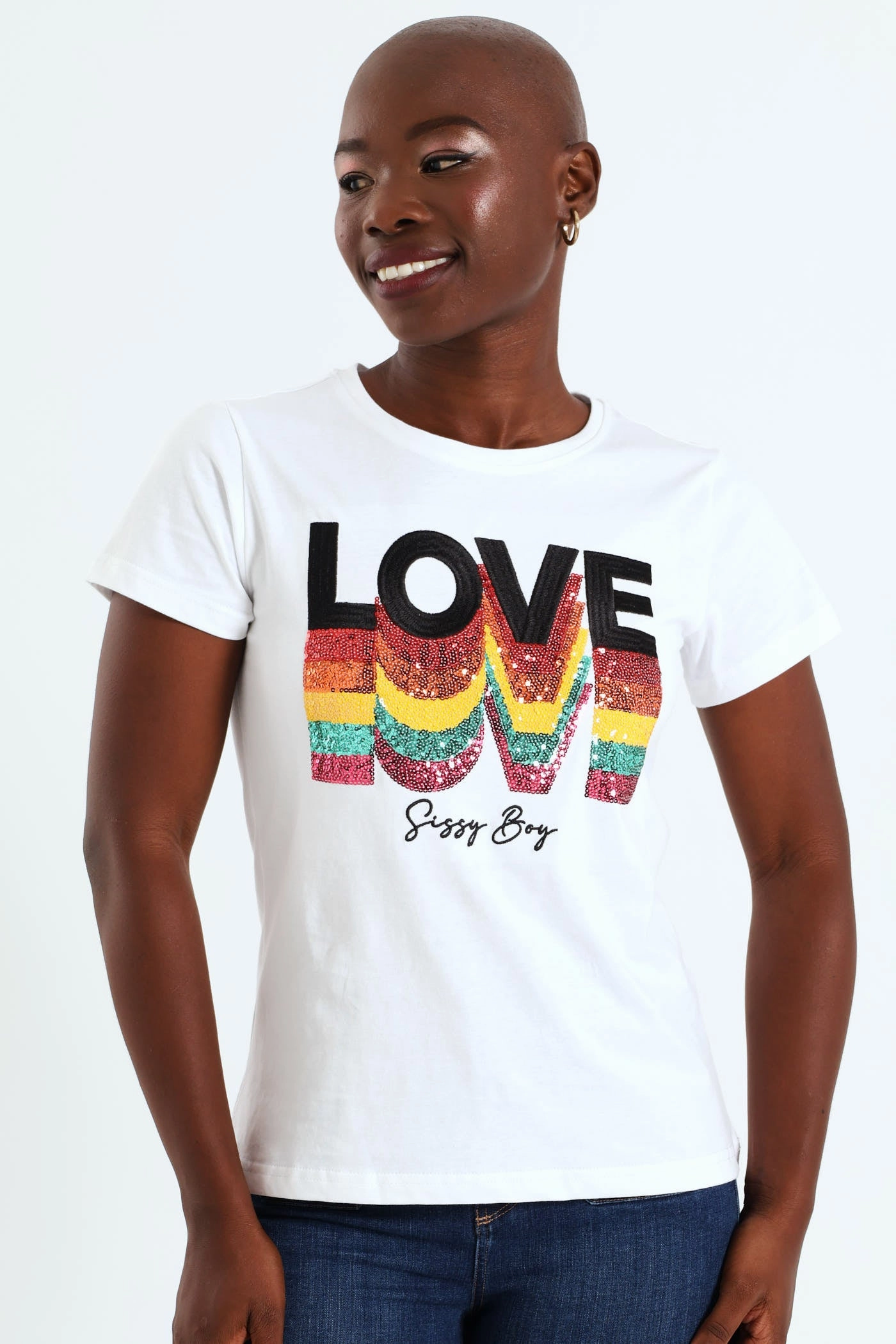 Regular Fit Multi-Technique Logo Top - White SweatAbsorbent