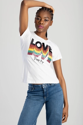 Regular Fit Multi-Technique Logo Top - White Warm Hoodie