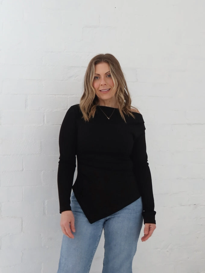 Reid Top - Black Low neck Desert related