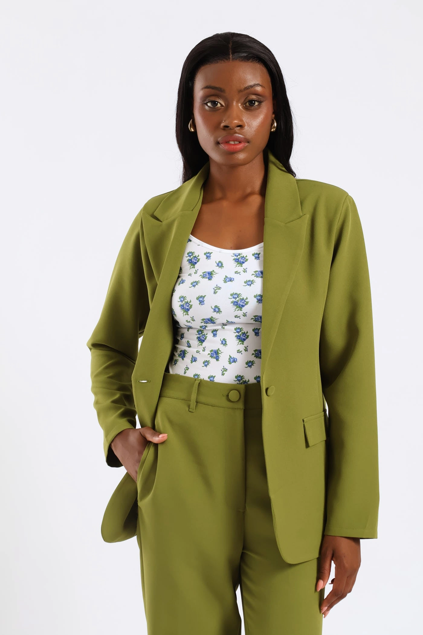 2 Pack Seamless Print Cami - White/Blue BiodegradableFabric