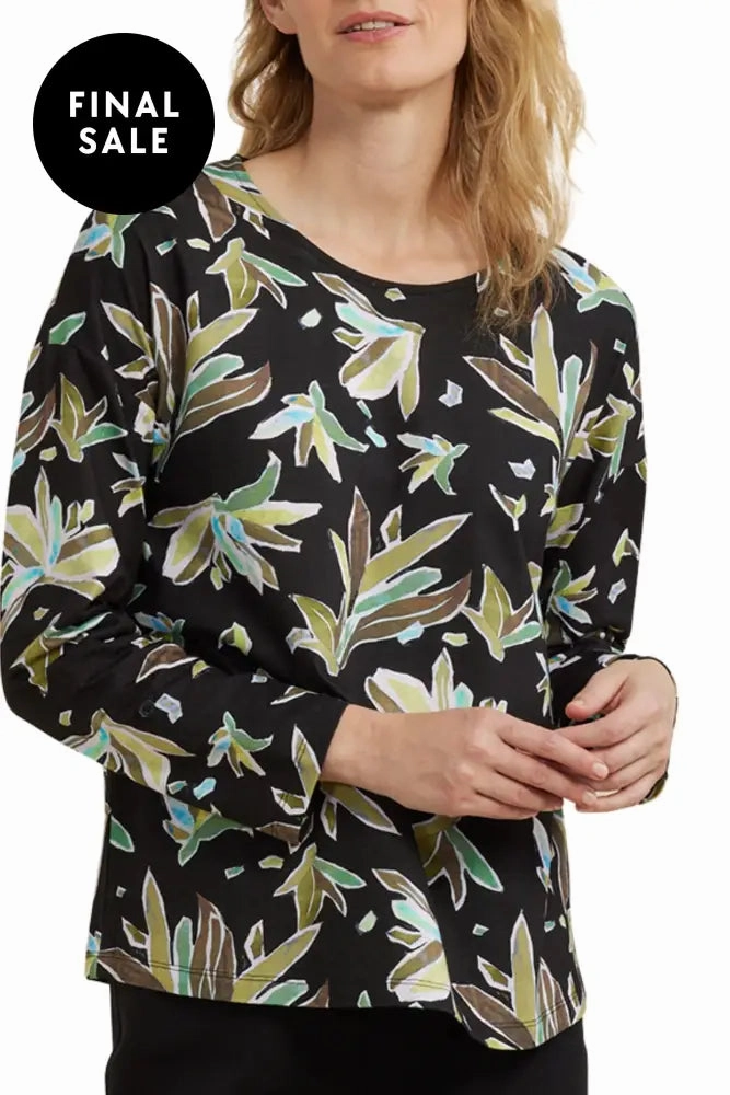 Office Attire LEAF CRYSTAL PRINT TEE - YT24W7481