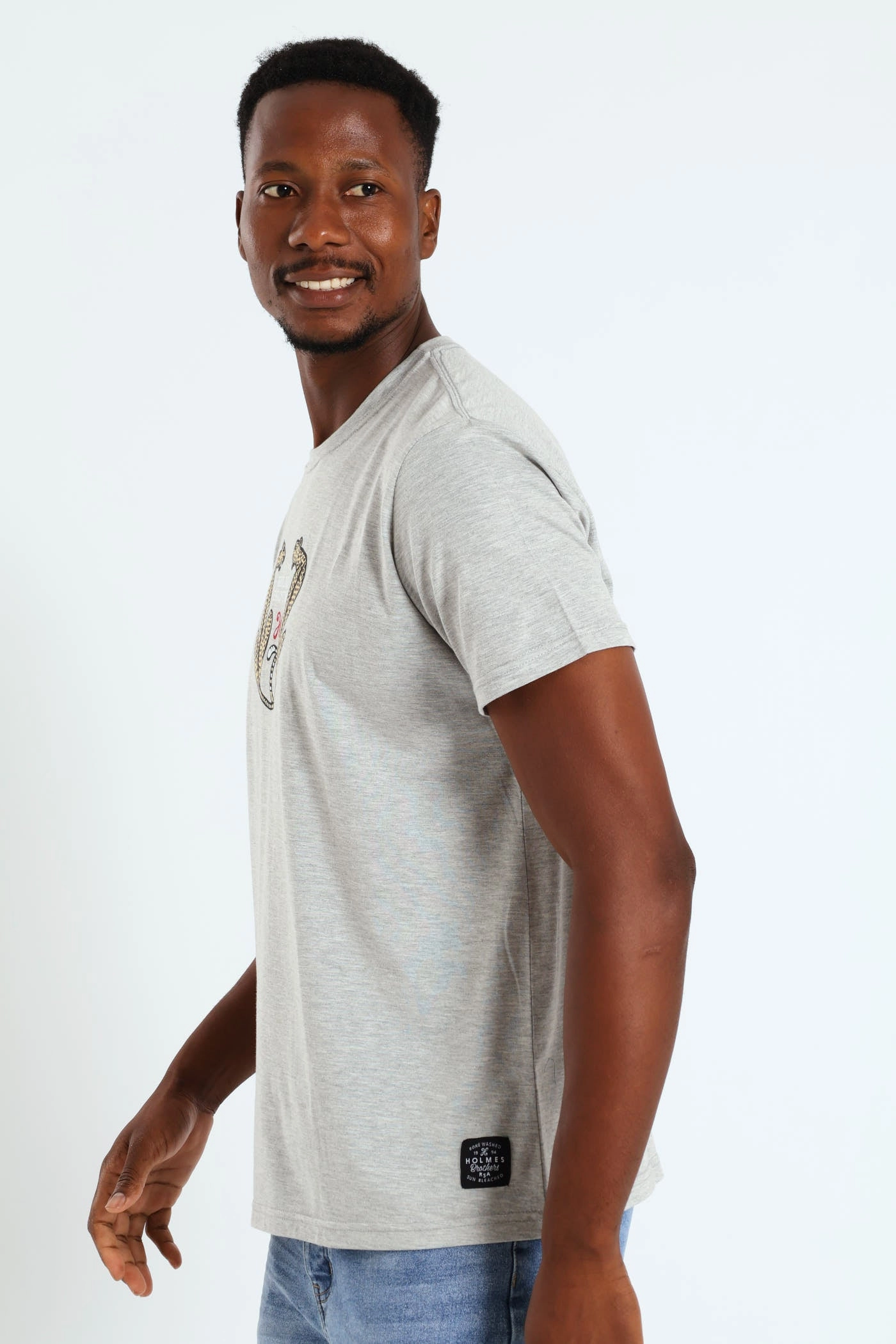 Leopard Tee - Grey Melange Anti microbial coating Recycled Polyester