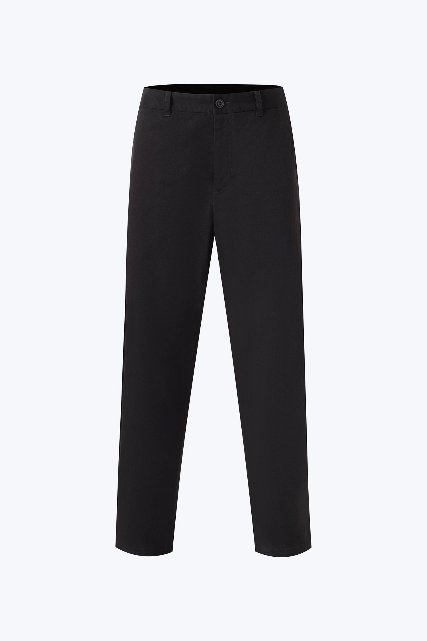 Relaxed Fit Cotton Twill Trousers - Black LowProfileWaistband SoftLining