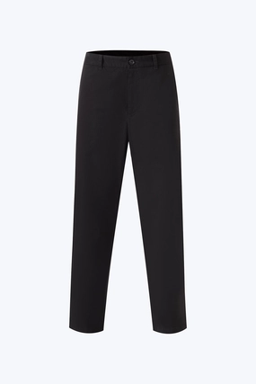Relaxed Fit Cotton Twill Trousers - Black LowProfileWaistband SoftLining