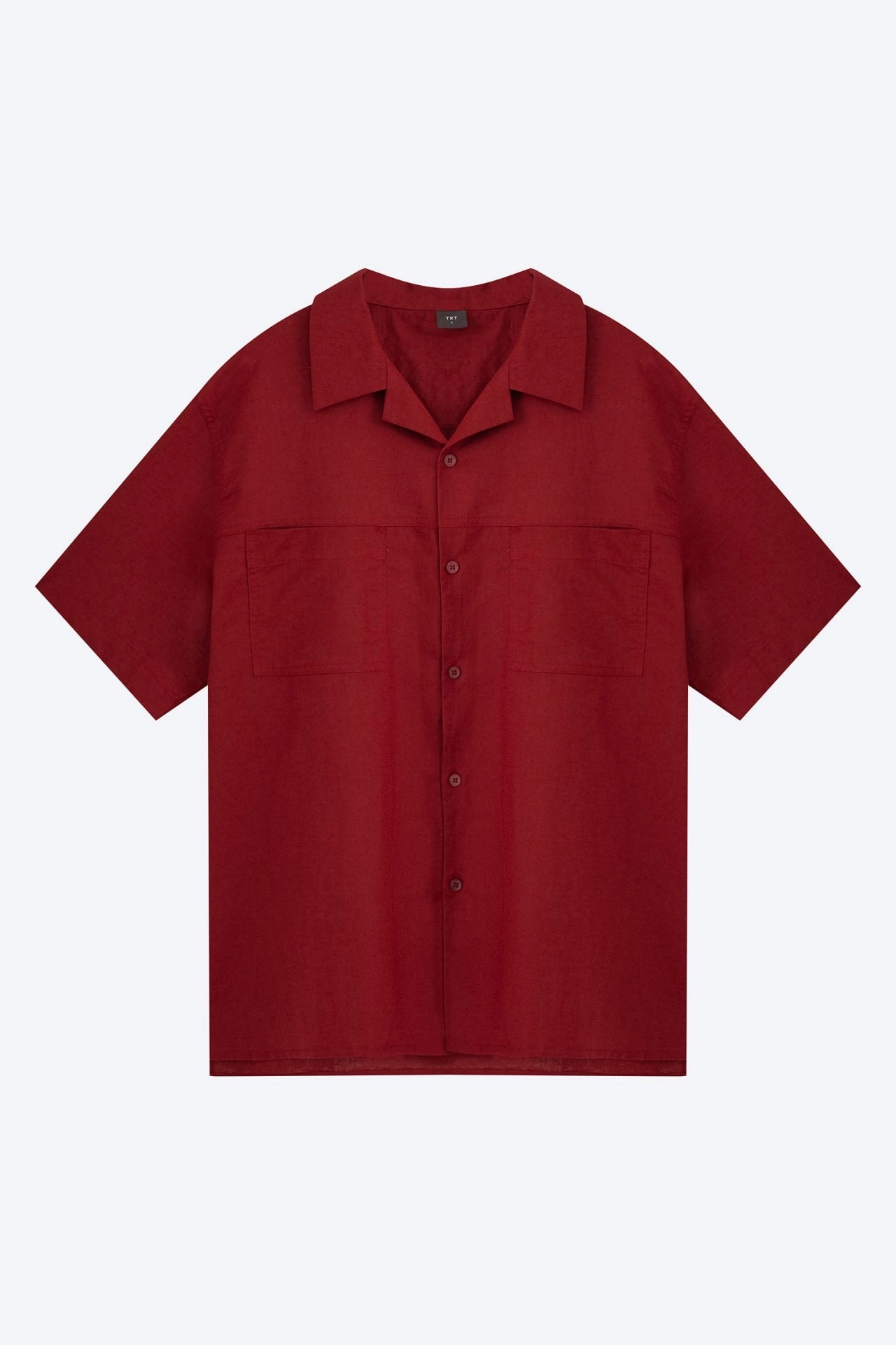 Comfy Design Comfortable Design Relaxed-Fit Open Collar Shirt - Burgundy [AT]