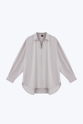 StretchReinforcedArmholes Fashion Layering Relaxed Pullover Shirt - Silver