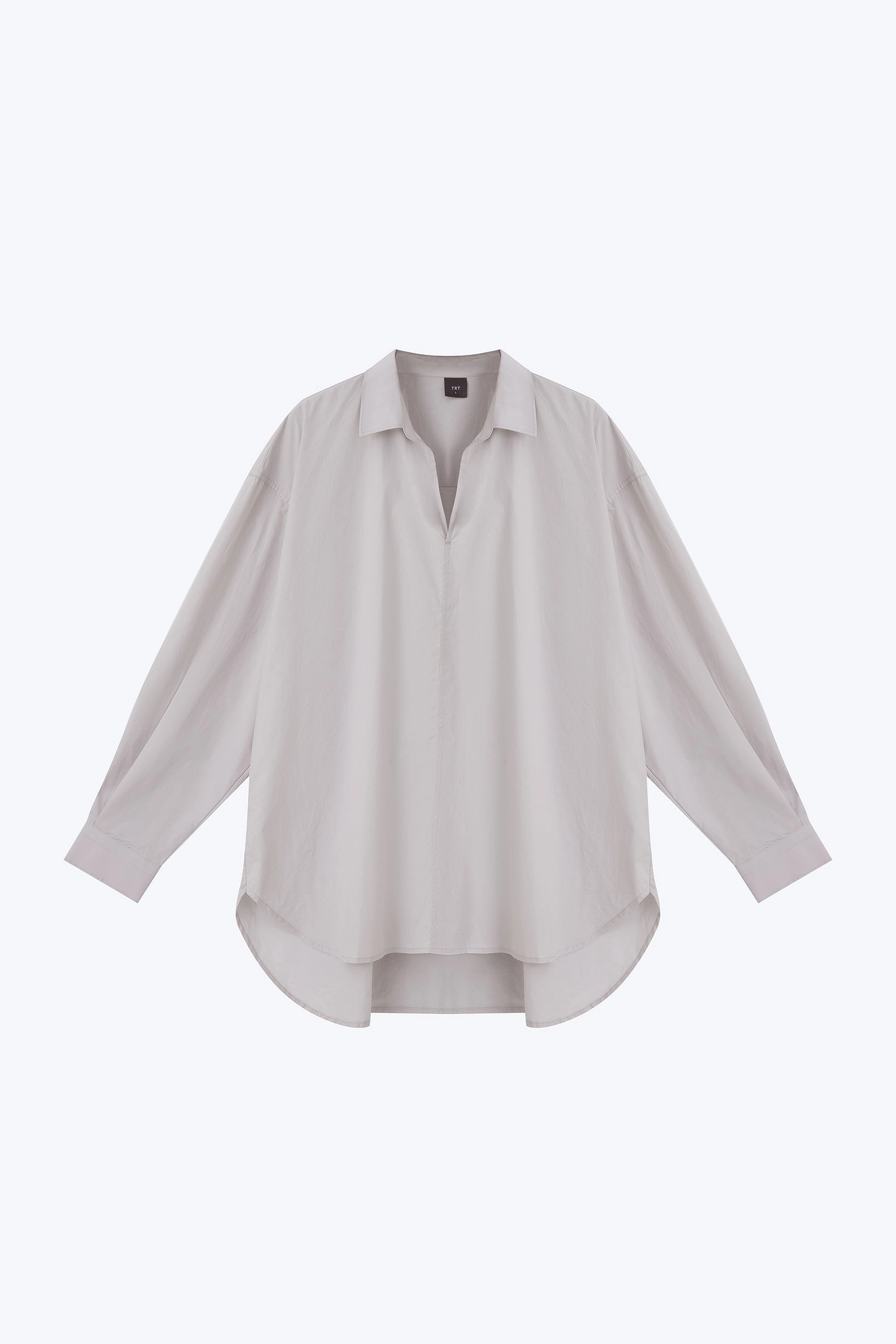 Relaxed Pullover Shirt - Silver Durable Knitwear Quick-Dry Fabric