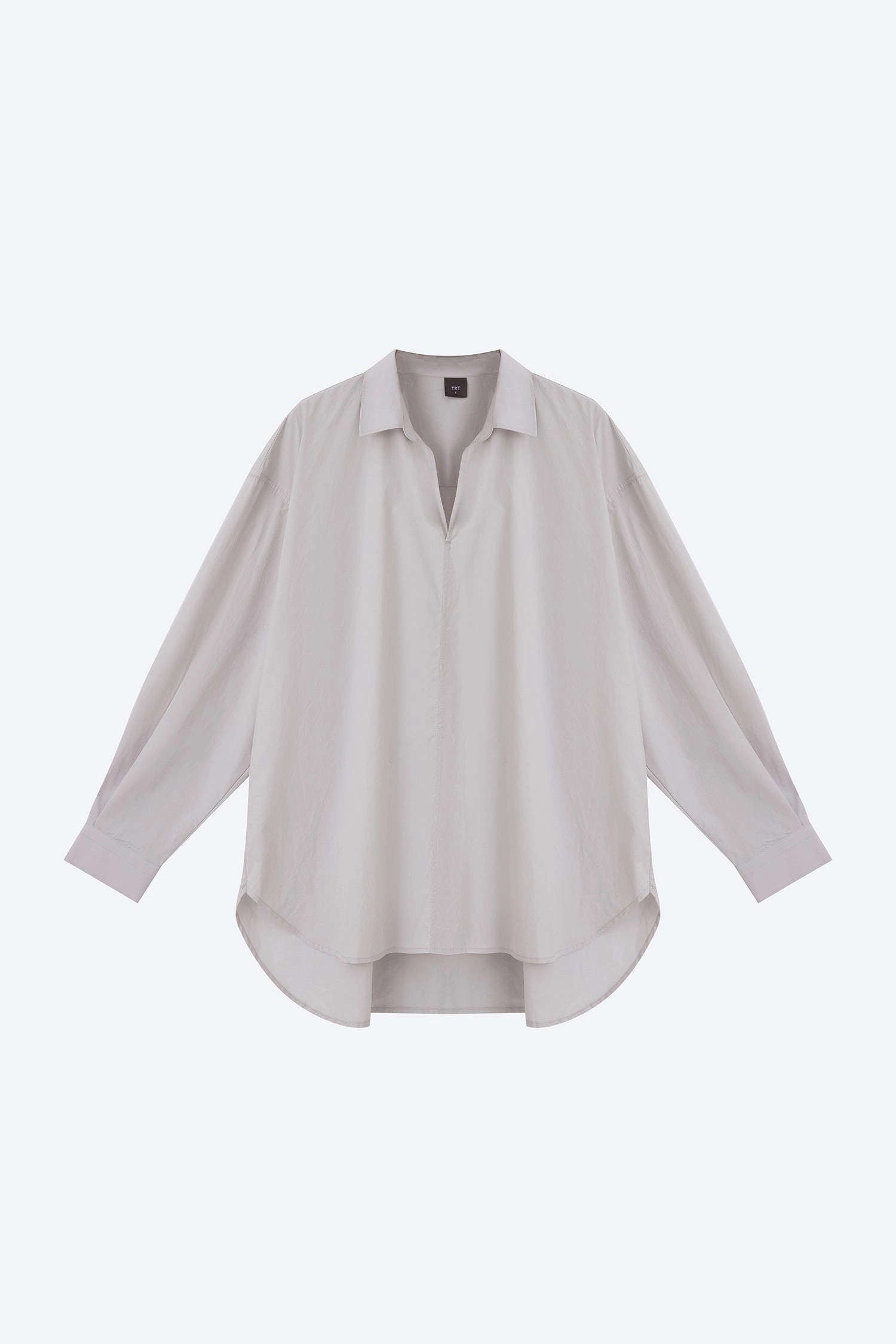 StretchReinforcedArmholes Fashion Layering Relaxed Pullover Shirt - Silver