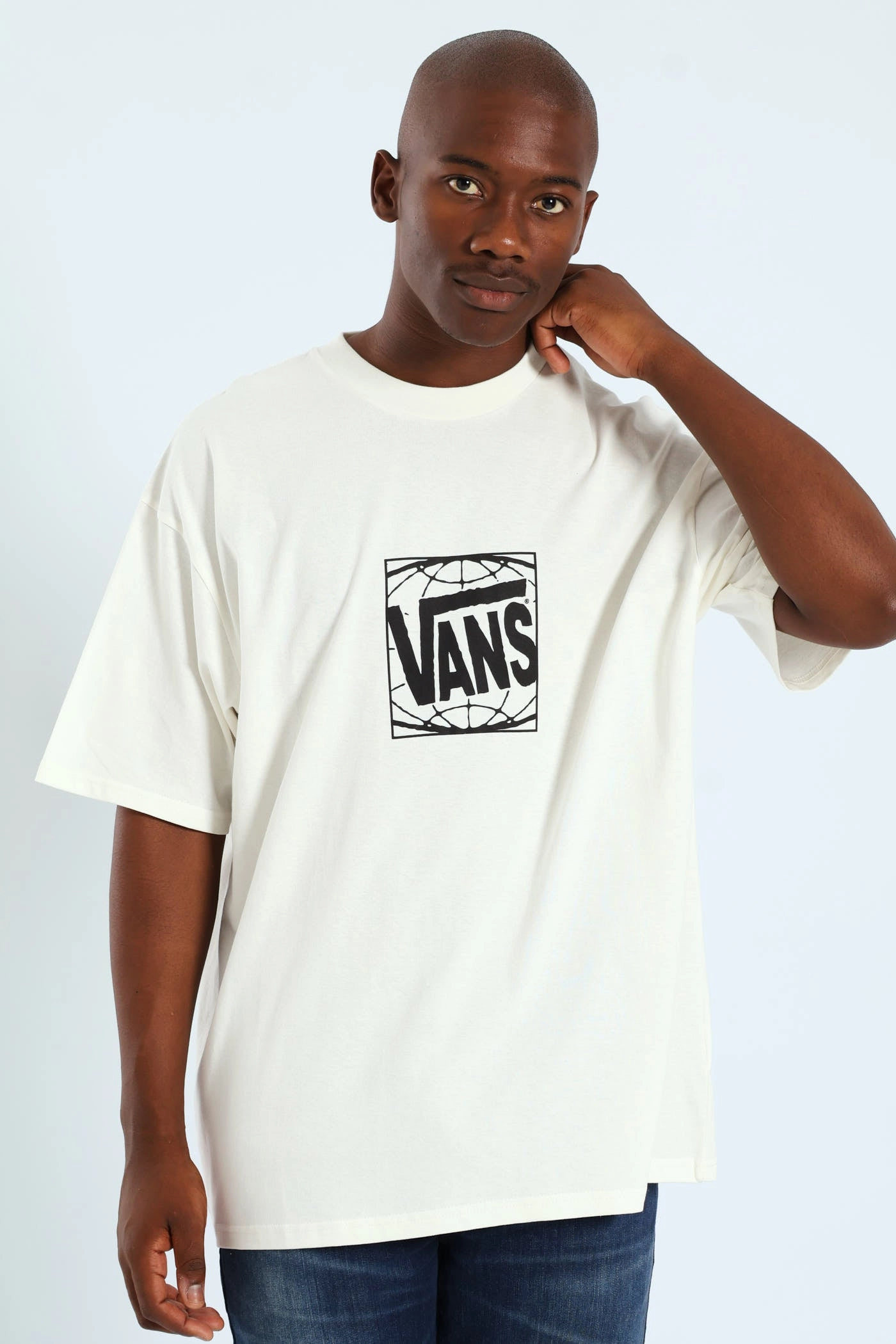 Wide Loose Short Sleeve Tee - Off White Soft Cotton Feel