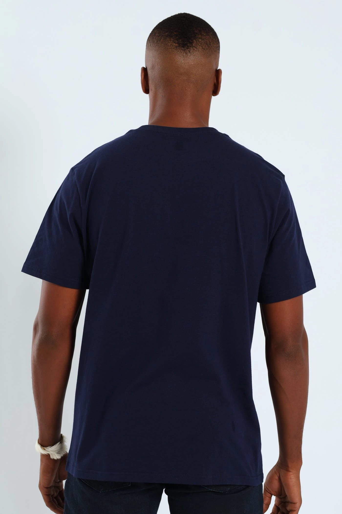 Wings Shield HD Puff Print Tee - Navy Fit For Comfort Seam Free Back