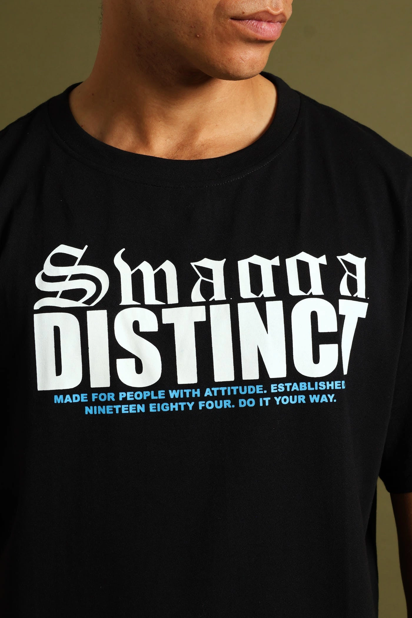 Sustainable production Classic Color Short Sleeve Basic Print Tee - Black