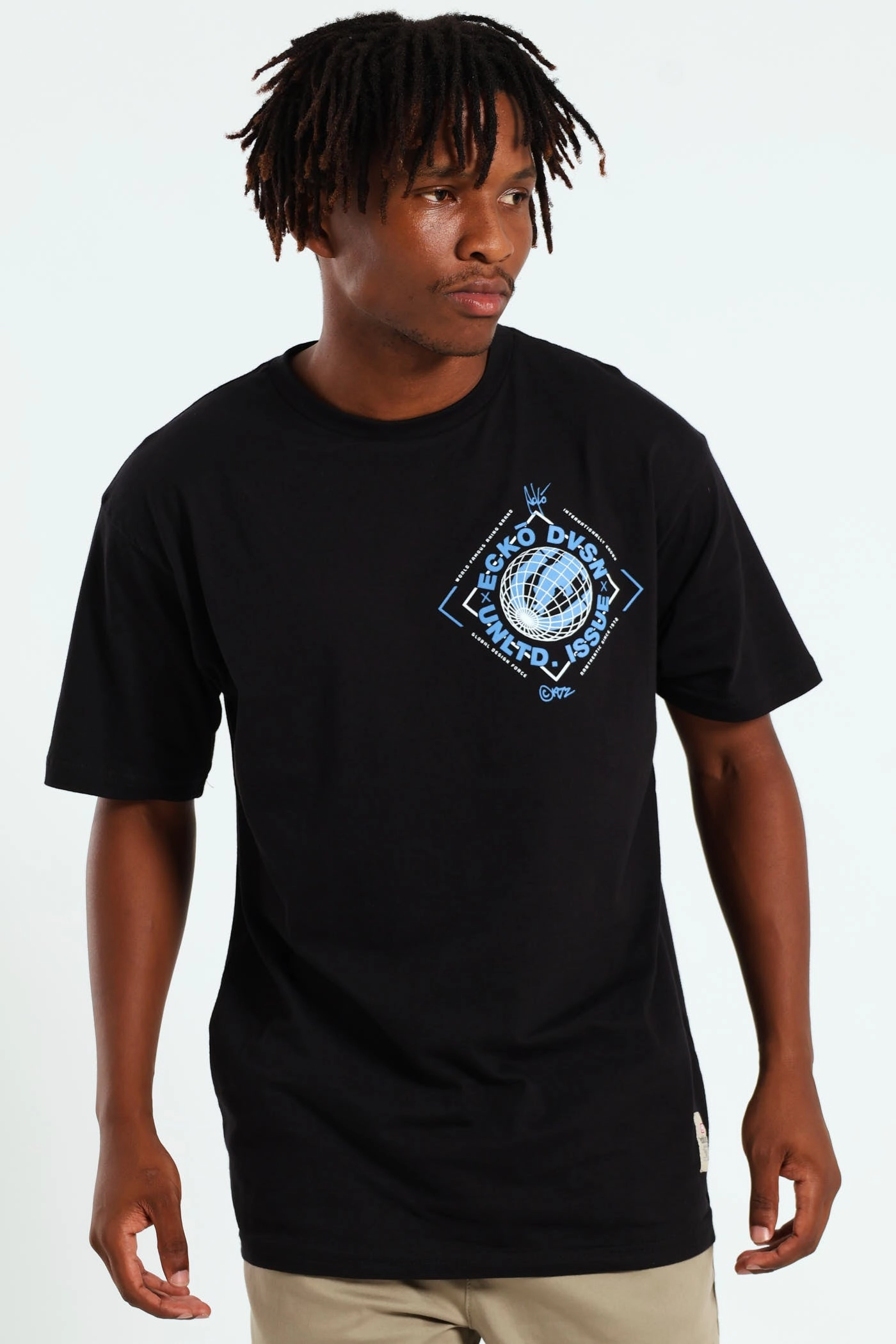 Chic Comfort Rhino Globe Tee - Black/Blue