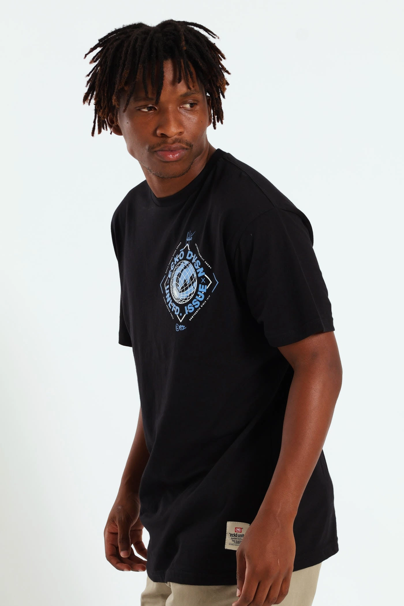 Sustainable Textile Trendy Basics Rhino Globe Tee - Black/Blue
