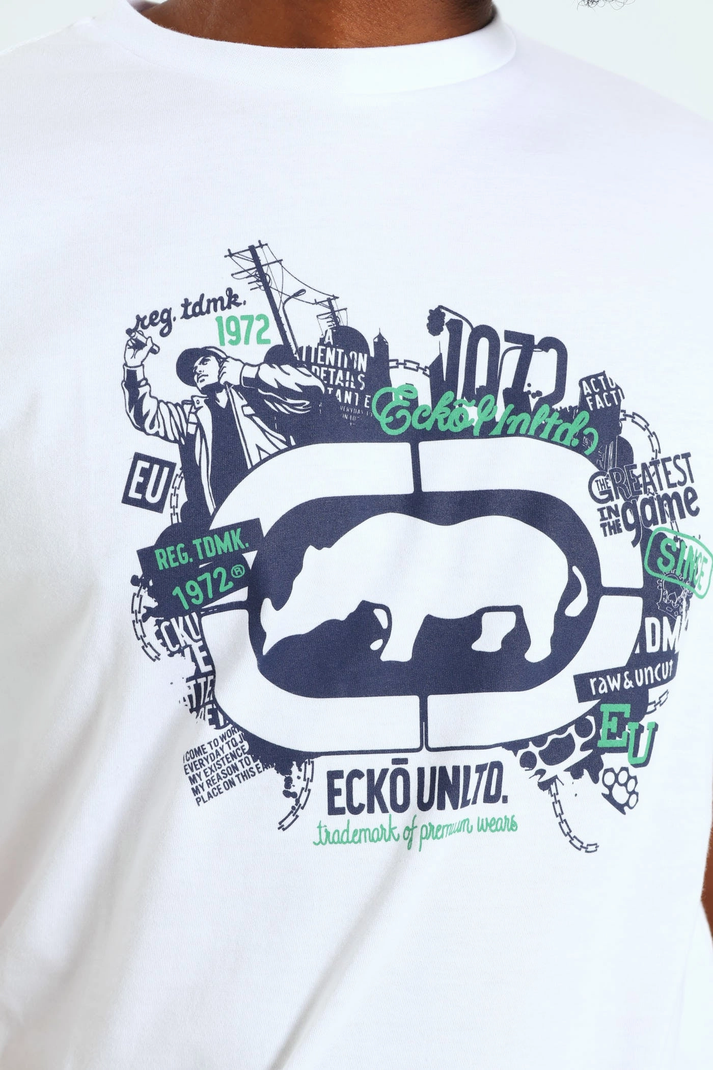 Rhino Multi Pic Tee - White High-Quality Fabric Everyday apparel