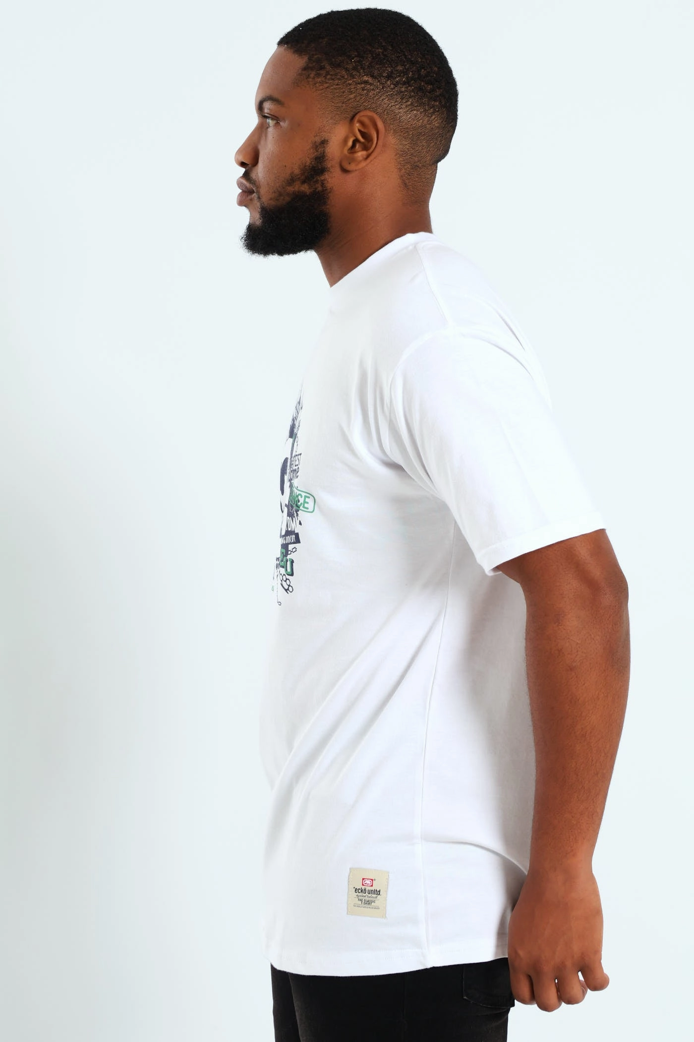 GarmentDyedTexture Rhino Multi Pic Tee - White