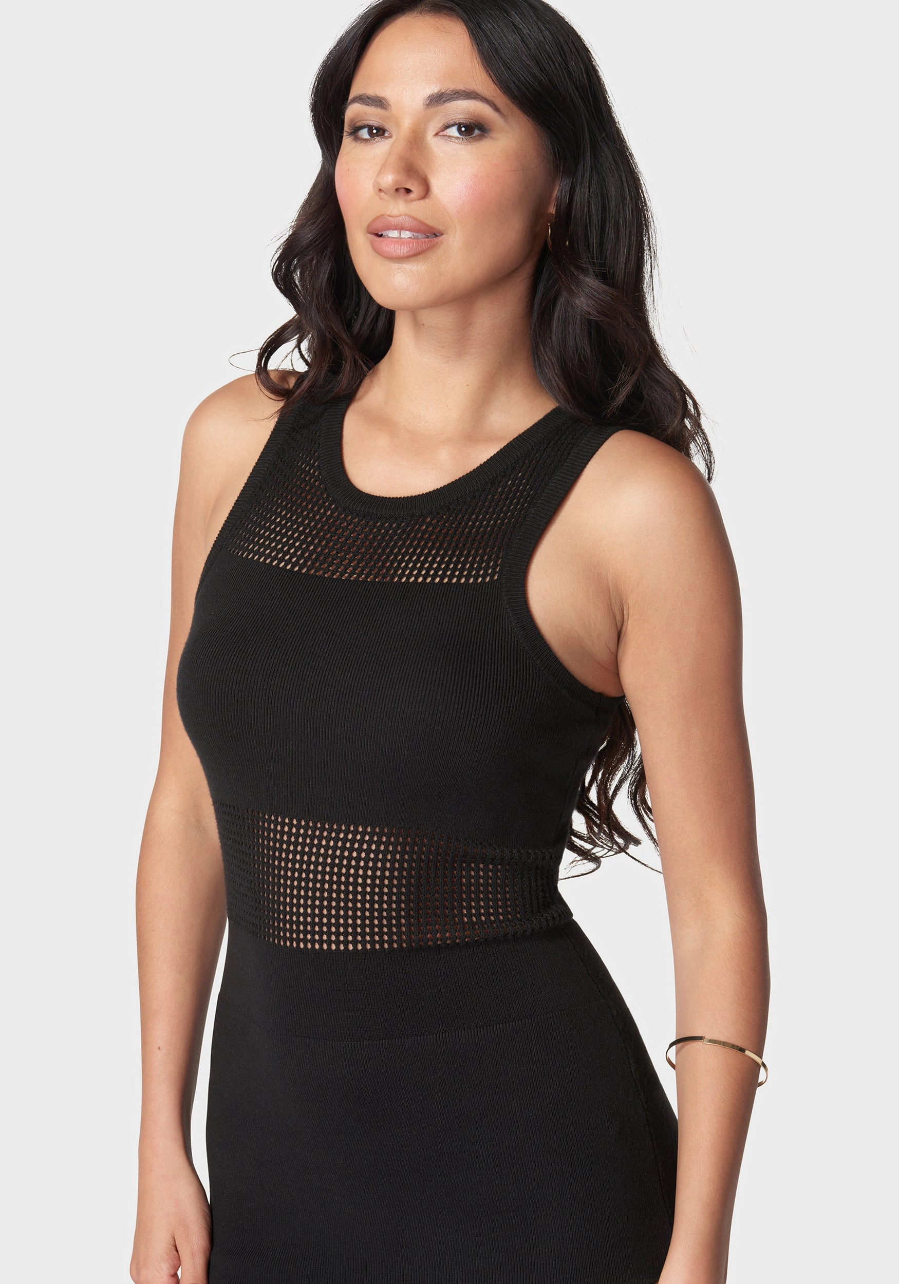 Rib Knit Sleeveless Short Dress Sporty Comfort Ruched-Detail