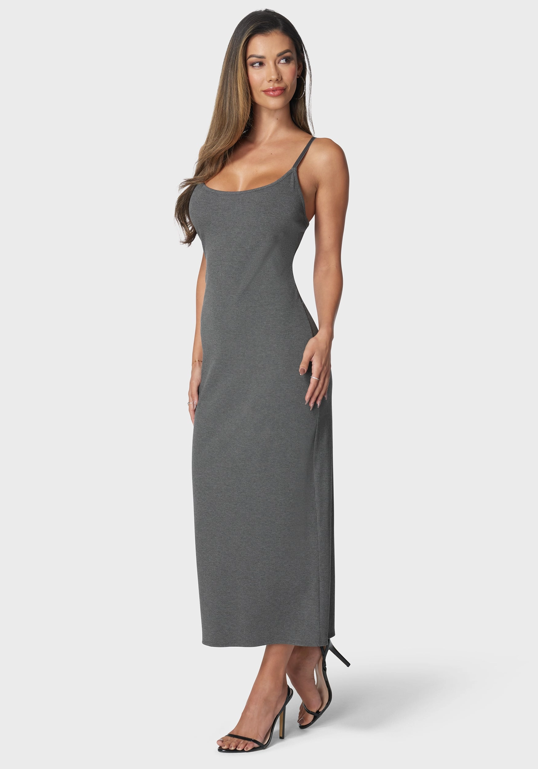 Effortless Elegance Printed-Fabric Rib Tank Maxi Dress