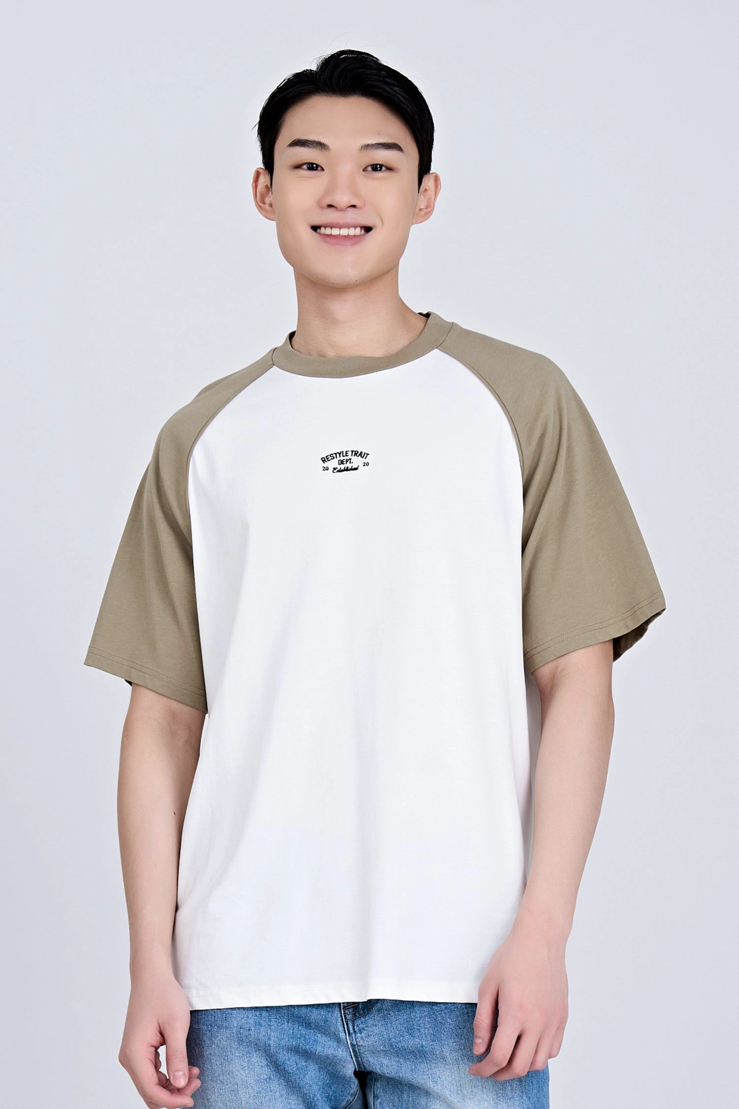 LayeredDurability (C) TRT Embroidered Raglan Tee - Taupe
