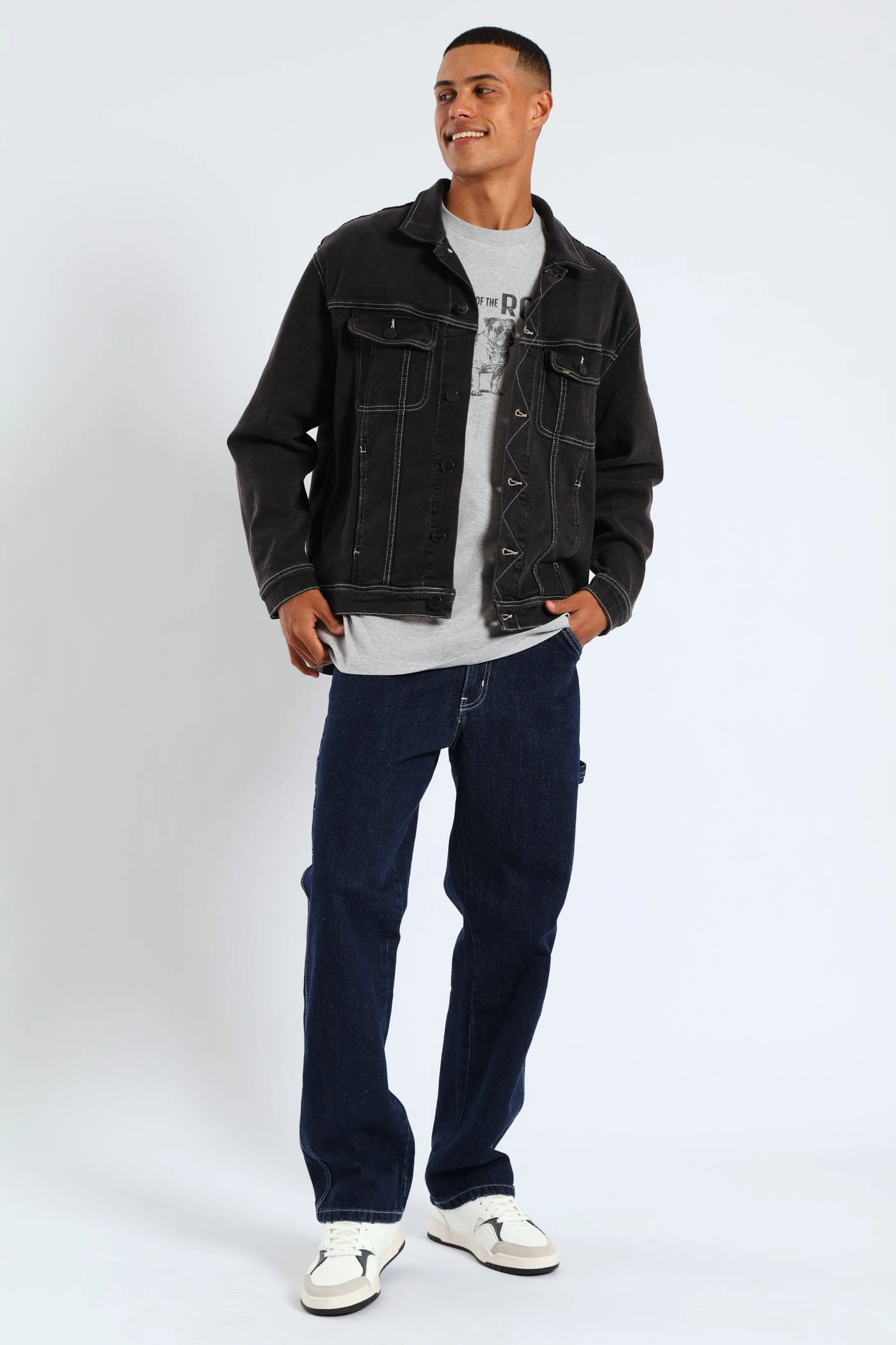Hollow Fiber Fill Rider Denim Jacket - Black