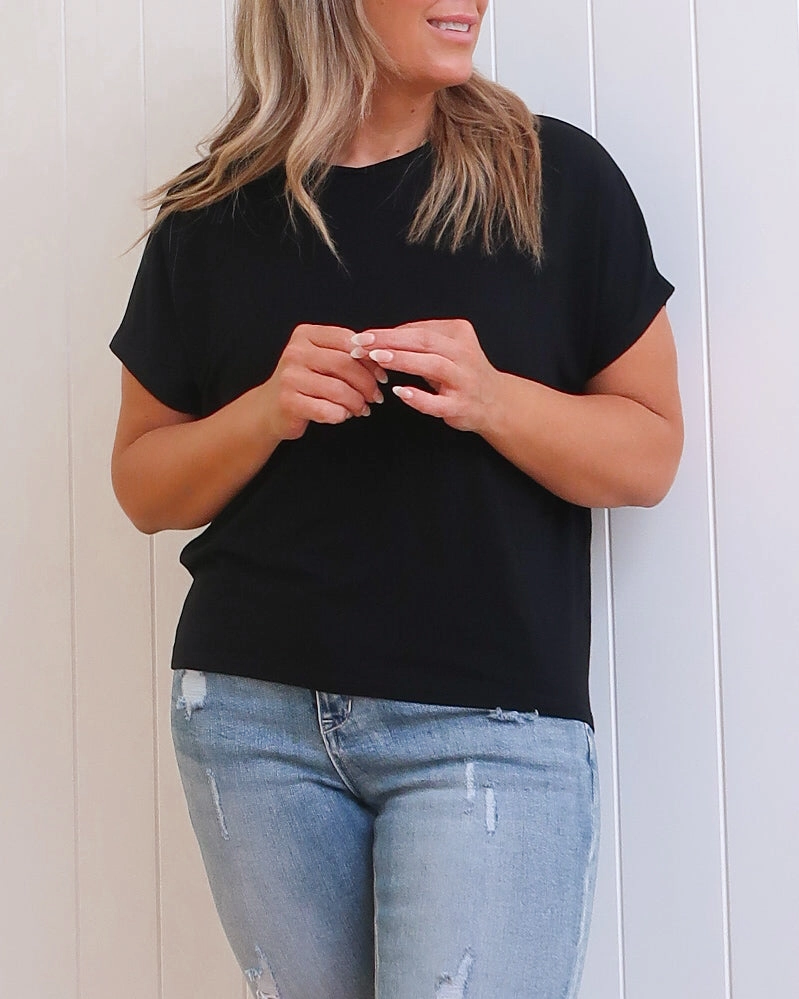 SlipResistant Flowing Design Riley Tee - Black