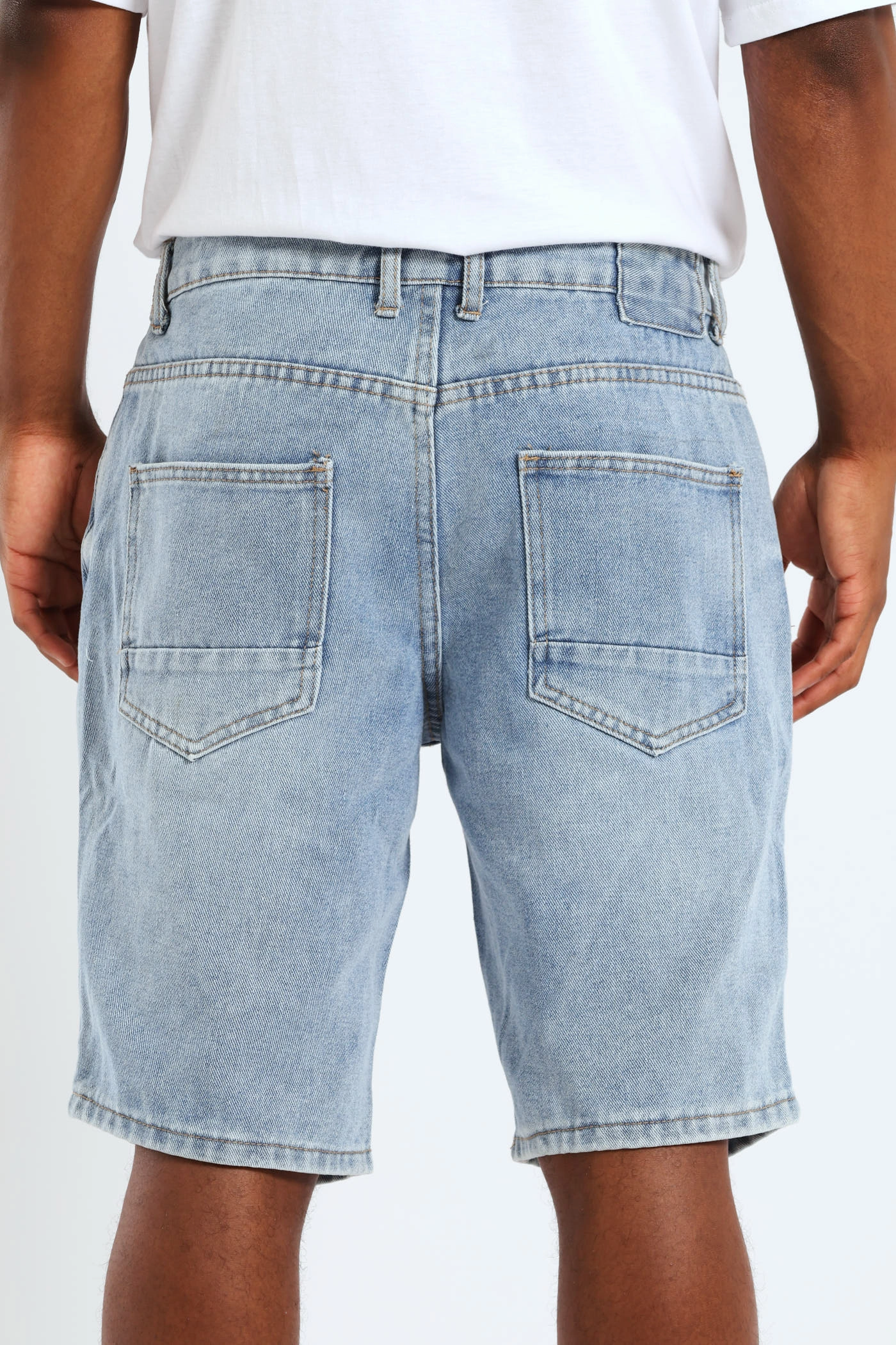 Breathable Waist Rip & Repair Denim Shorts - Light Wash Weekend Style