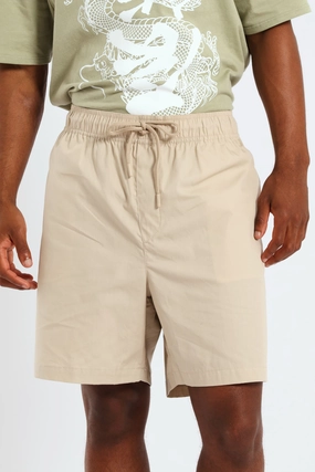 Ripstop Weave Basic Beach Shorts - Stone Effortless Fit