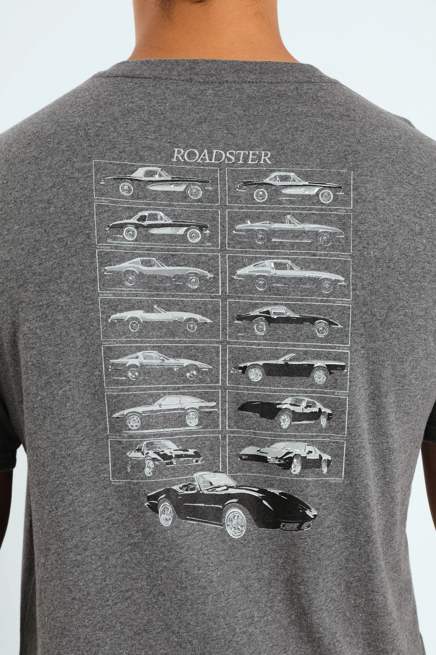 Dimensional Stability Weave Roadster Front & Back Print Tee - Charcoal Melange