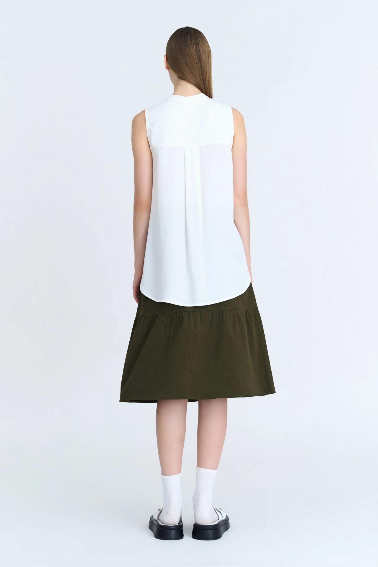 Ruffle Hem Skirt [AT] natural fiber Sleek Vibe