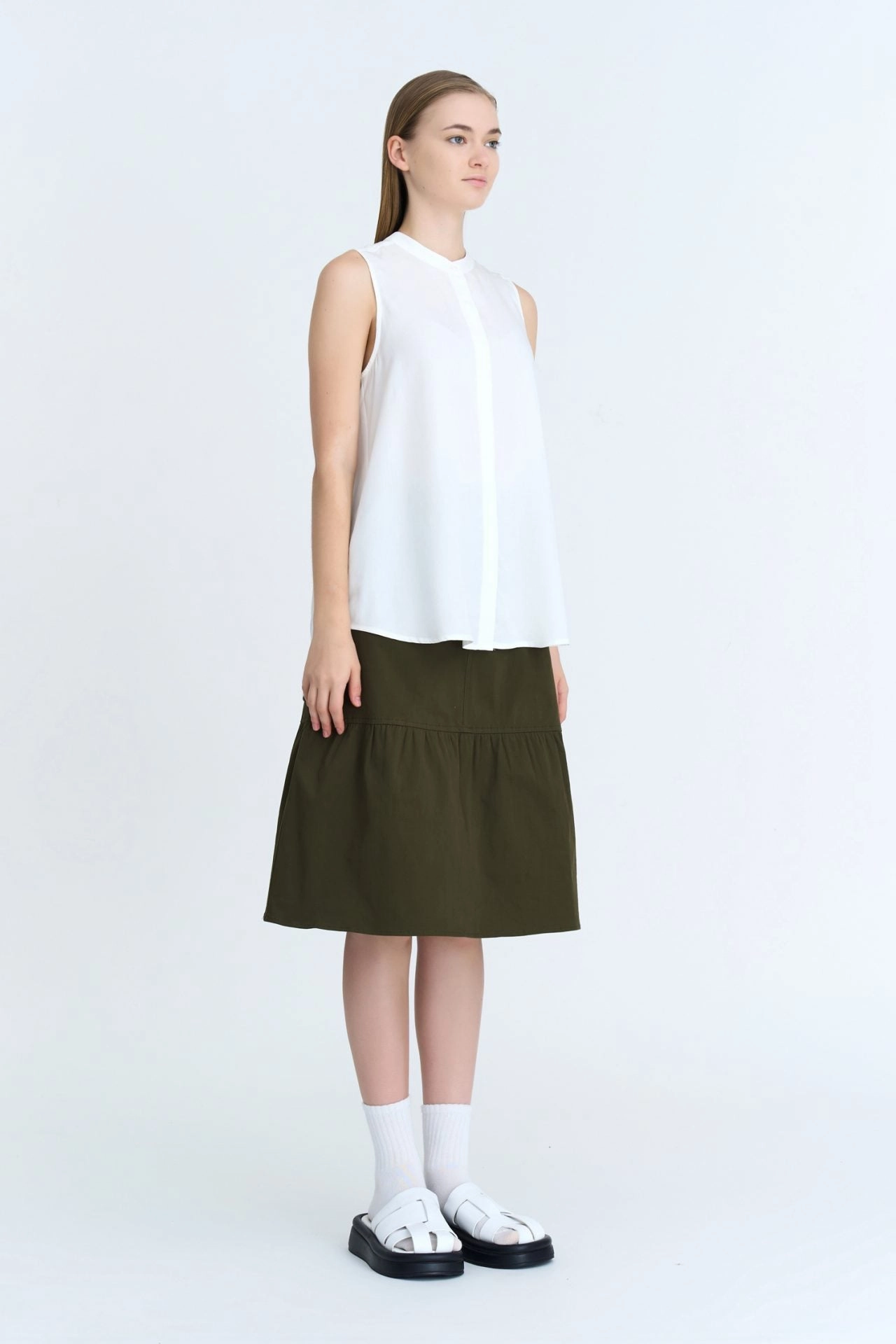 Cashmere Touch Non Irritating Texture Ruffle Hem Skirt [AT]