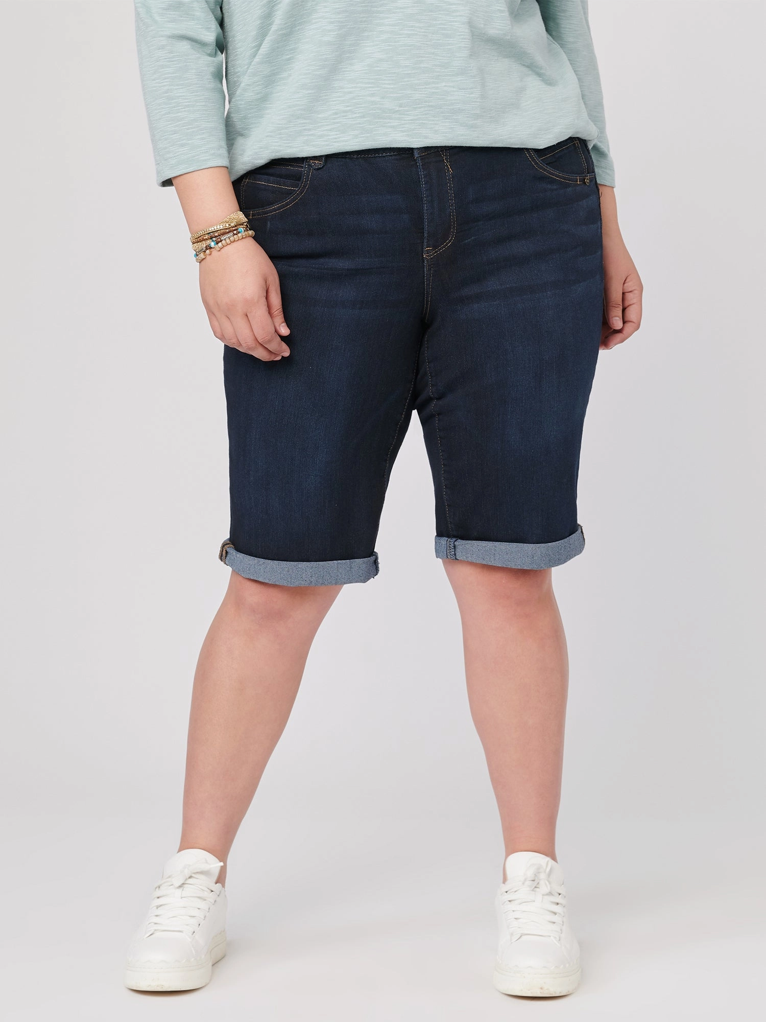Comfy Classic High Quality Style Essential "Ab"solution? Indigo Bermuda Plus Shorts