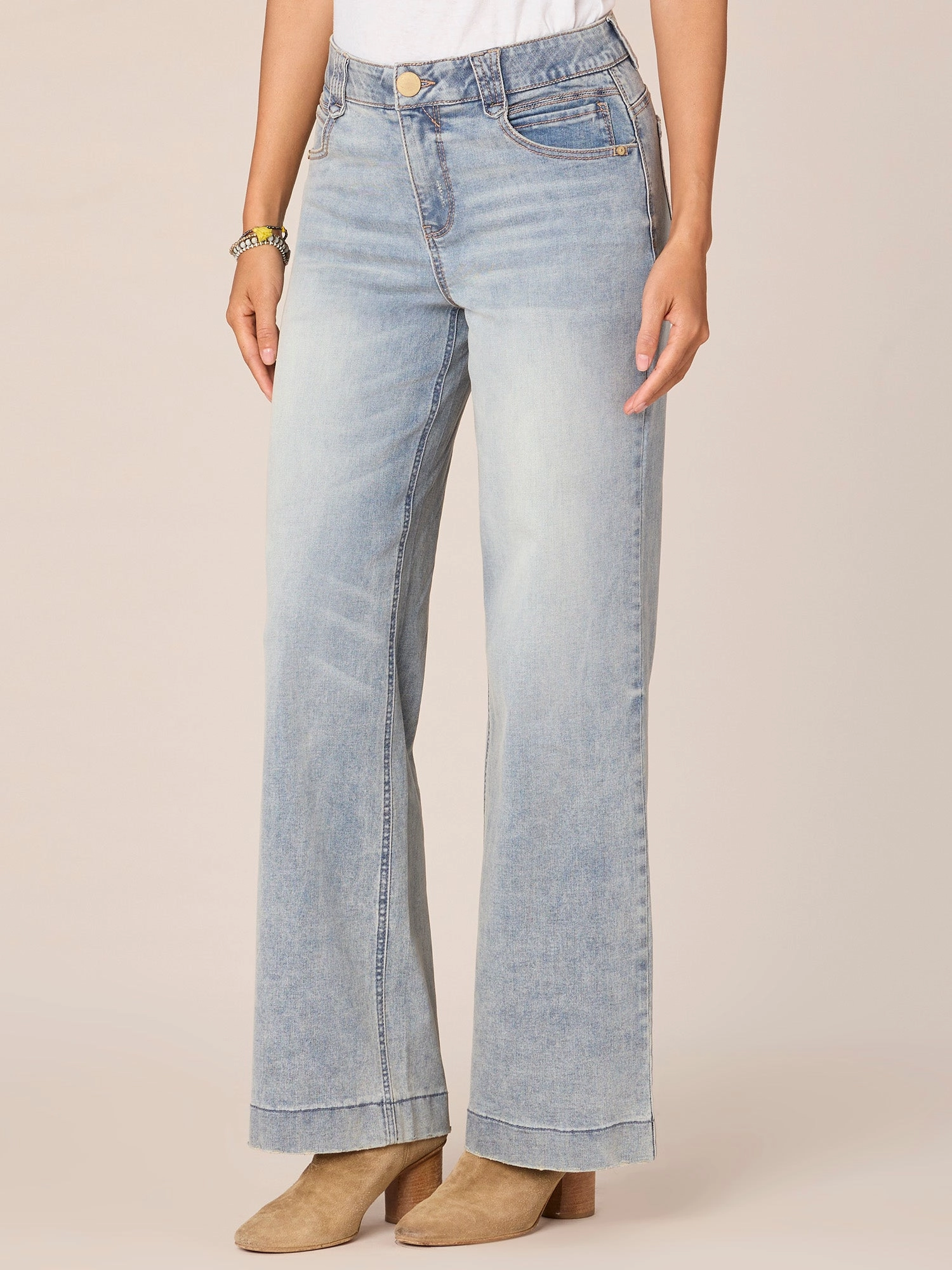 "Ab"solution High Rise Tall Wide Leg Jeans with Fading Detail Morning Stroll Evening Stroll Trend Setter Quick Wash