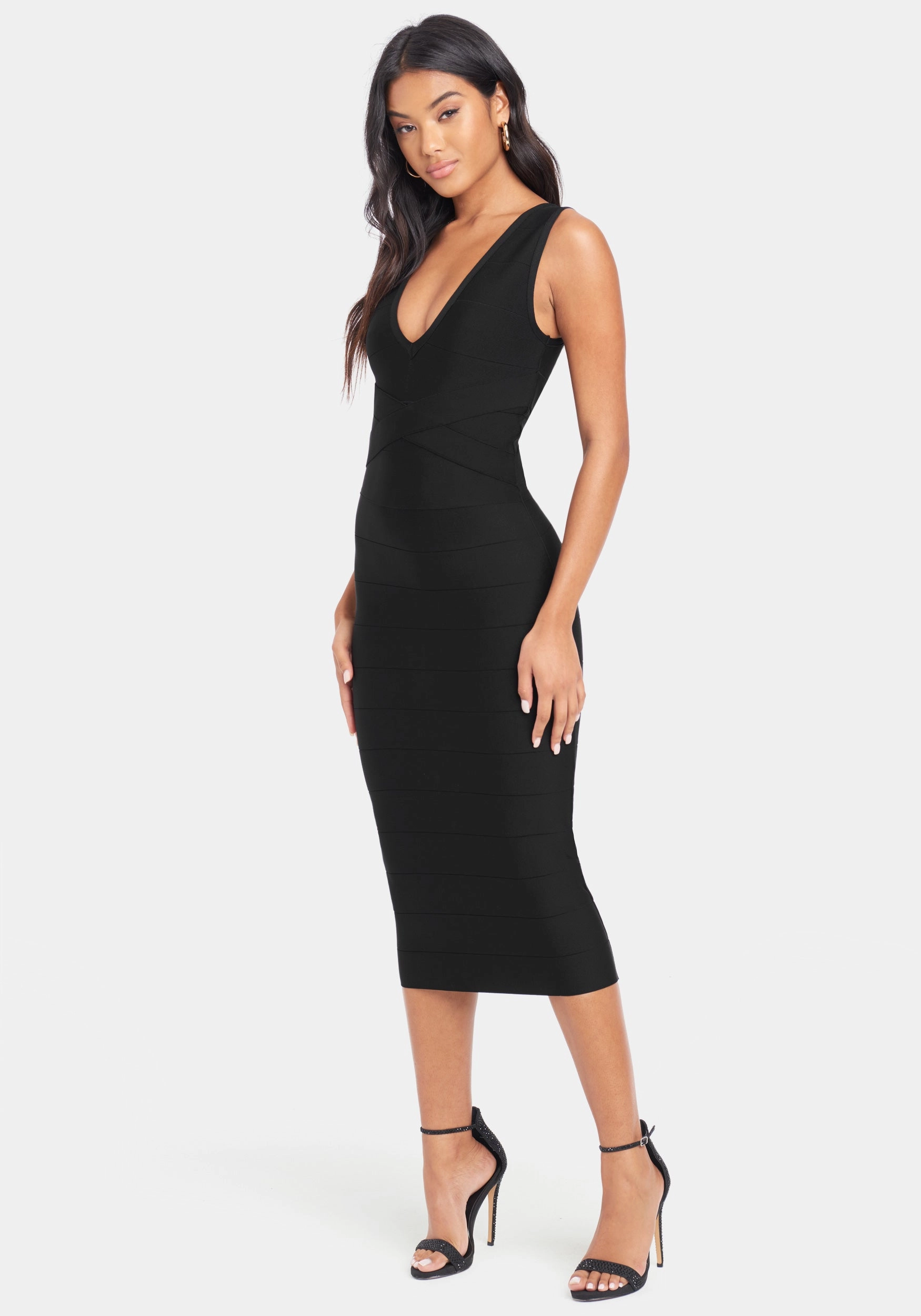 Grace Glow Abrasion-resistant Bandage Midi Dress