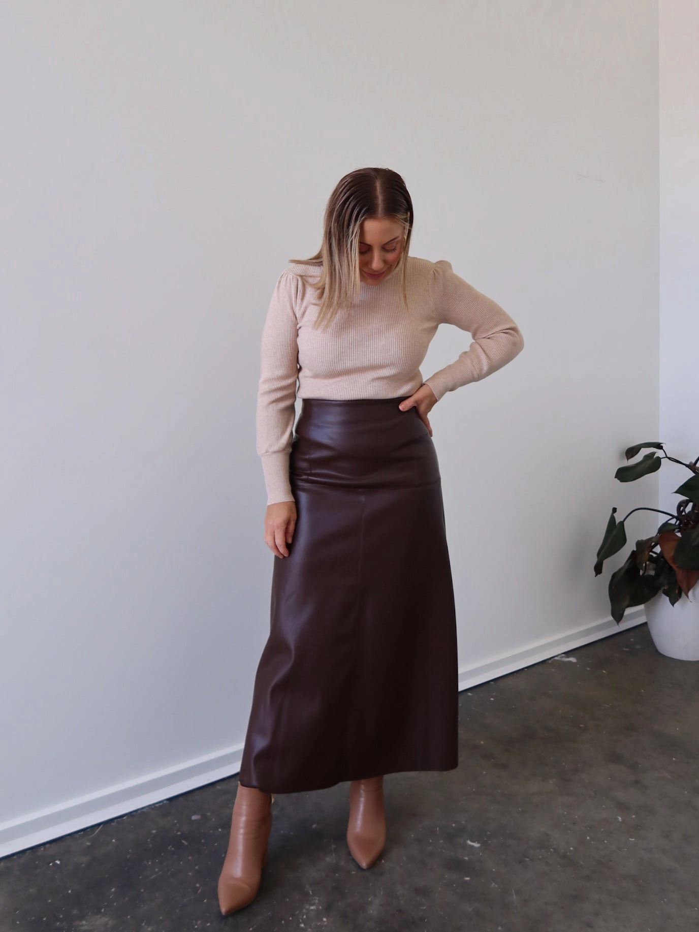 Embroidered Detail Saffy Skirt - Chocolate