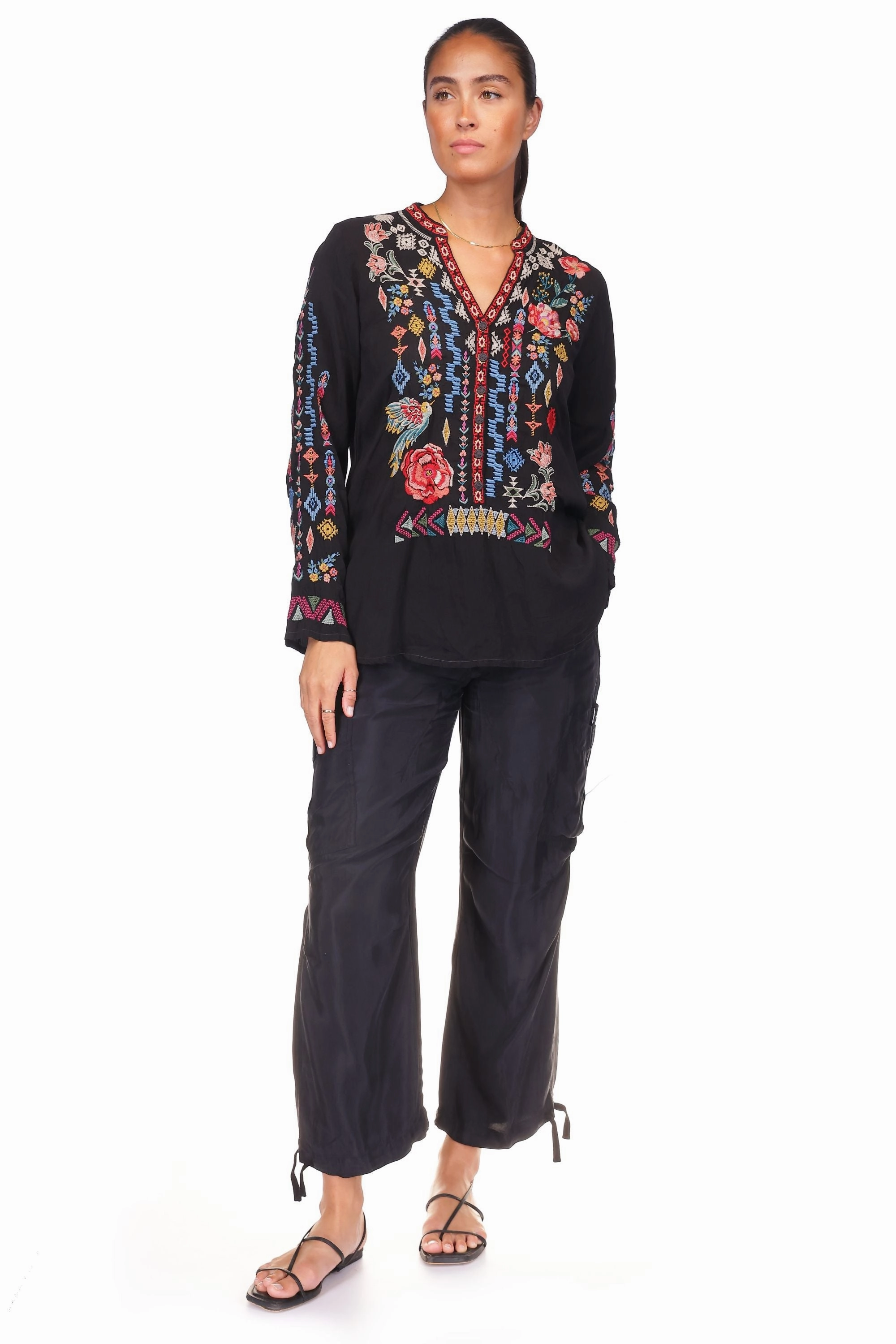 SARAH BLOUSE - C12725-1 Wind Stop Cozy Hood Detail