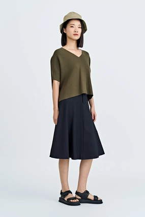 Emerging Designer Panelled A-Line Skirt - Black