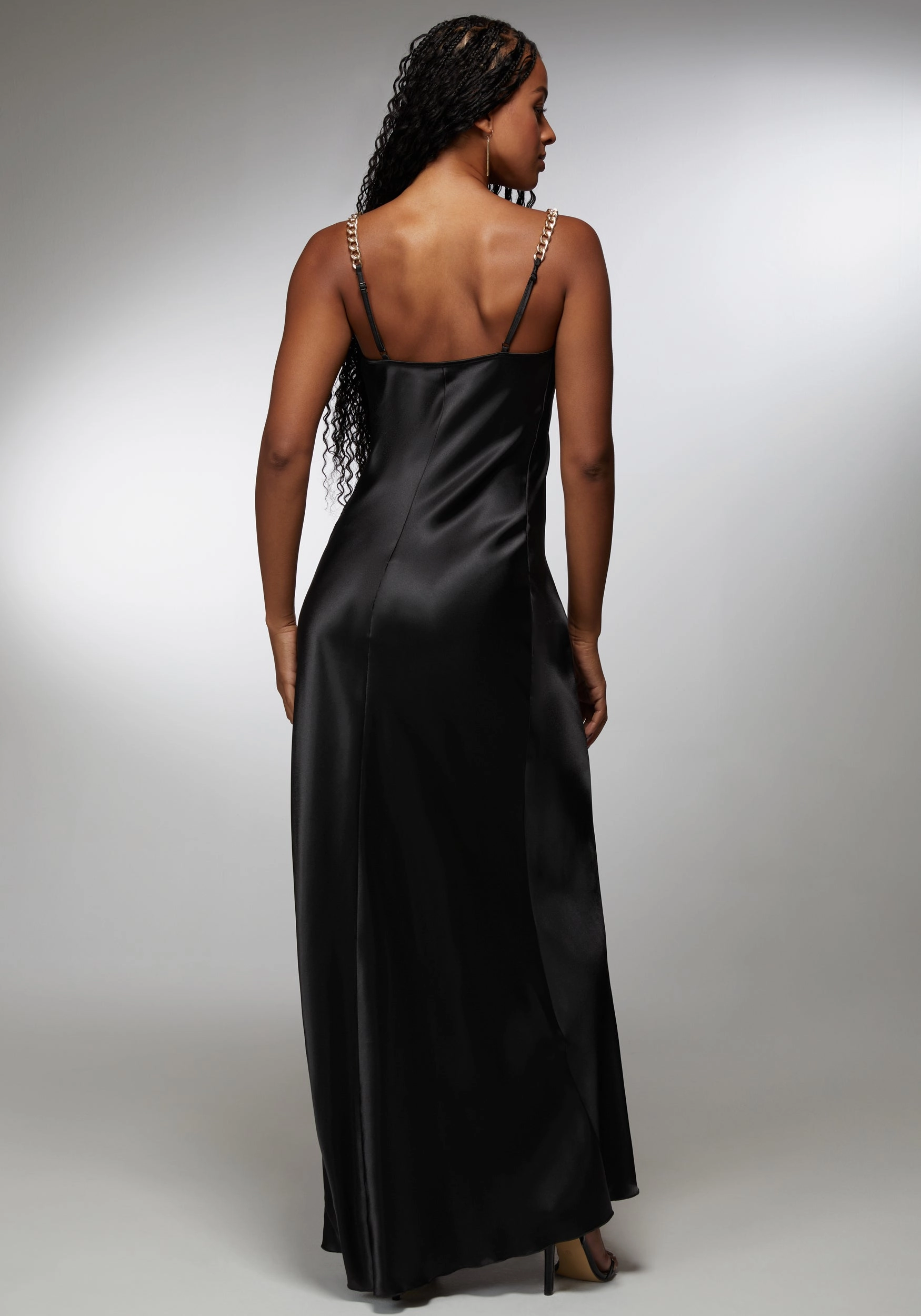 Satin Maxi With Gold Chain Straps Flexible Cut Unisex Option