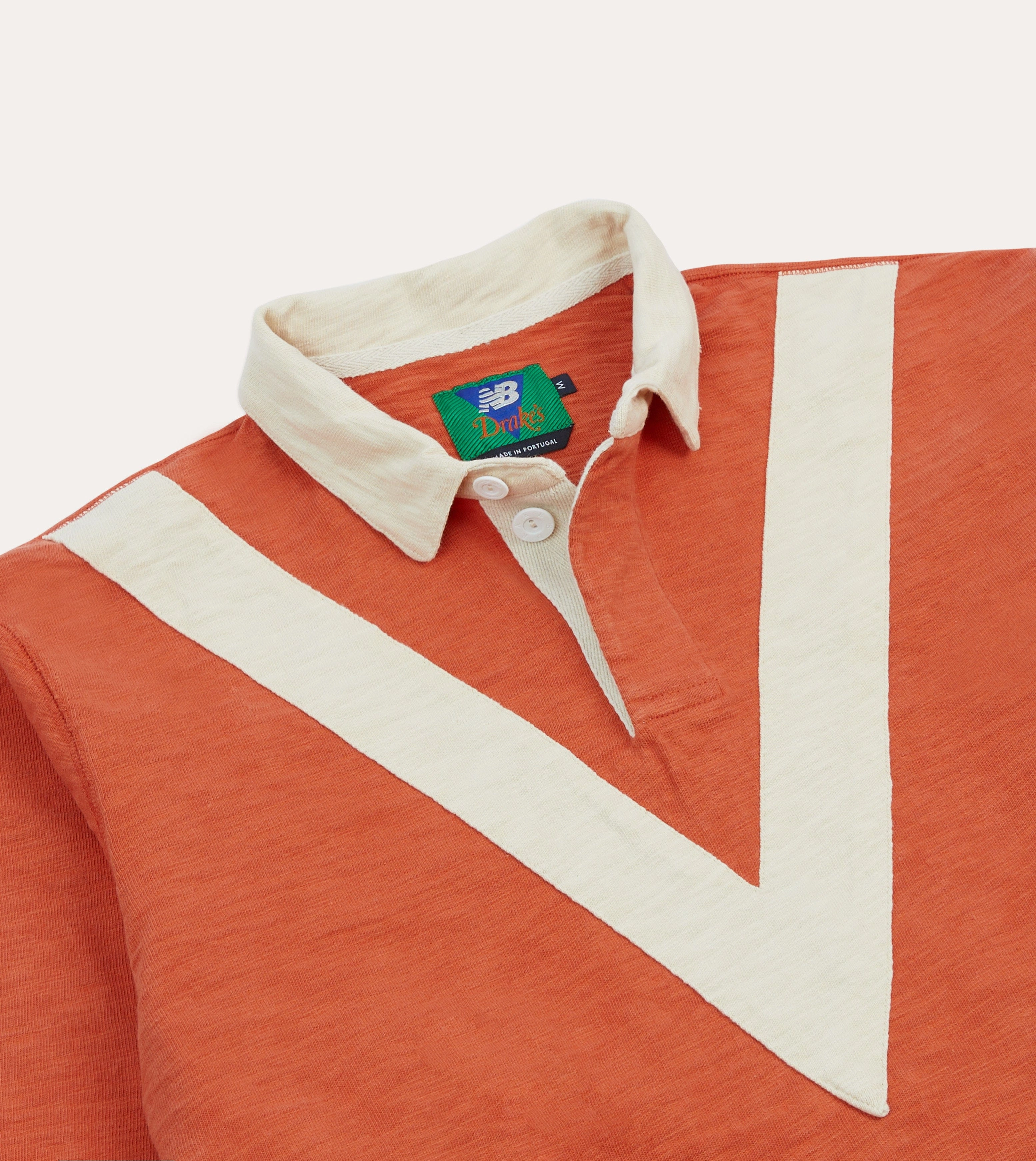 Drake??s and New Balance '77 Flam?? Rugby Shirt Graphic Art Stretch Fit Technology