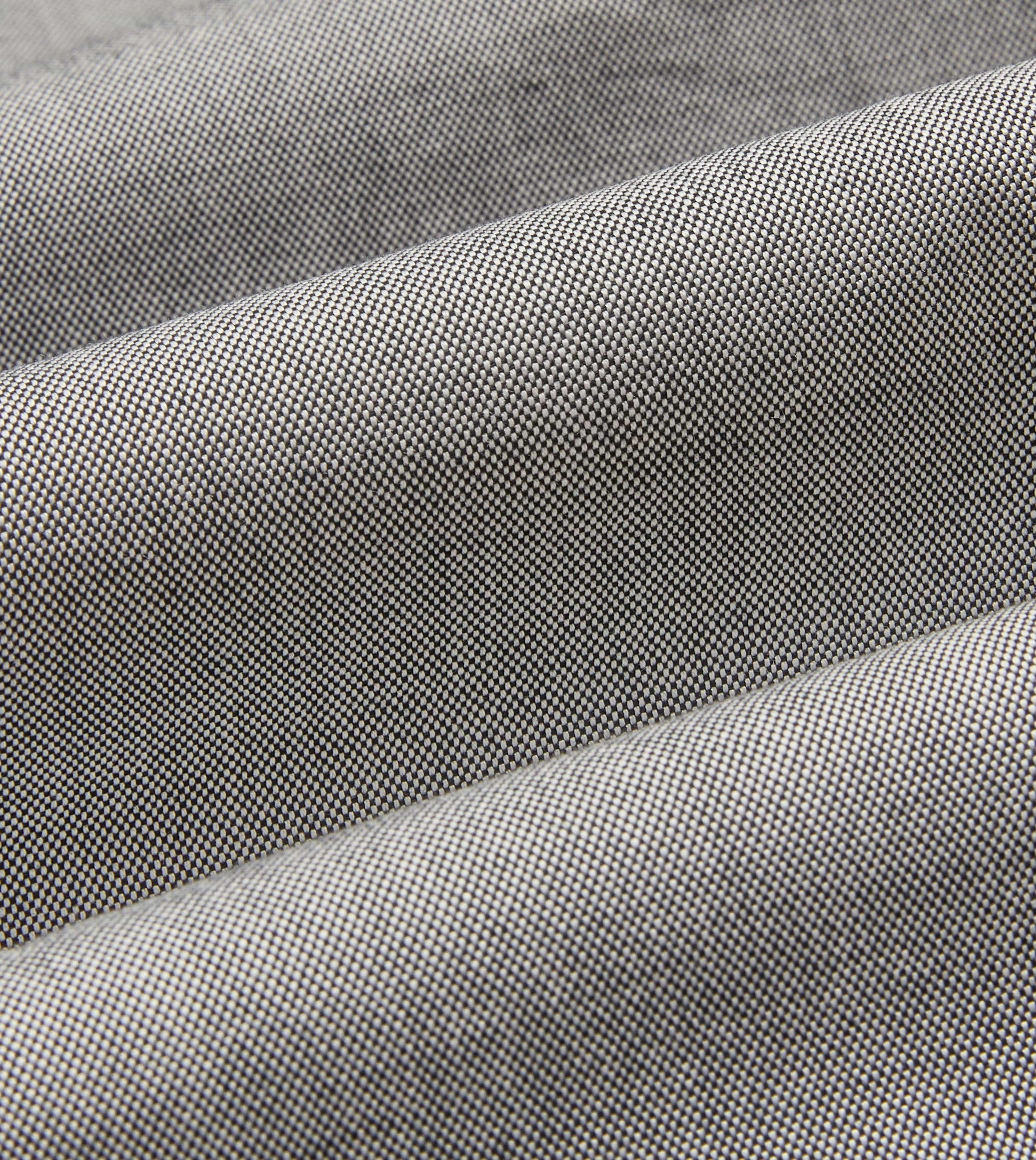 Patterned Texture Grey Pinpoint Oxford Cotton Cloth Button-Down Shirt