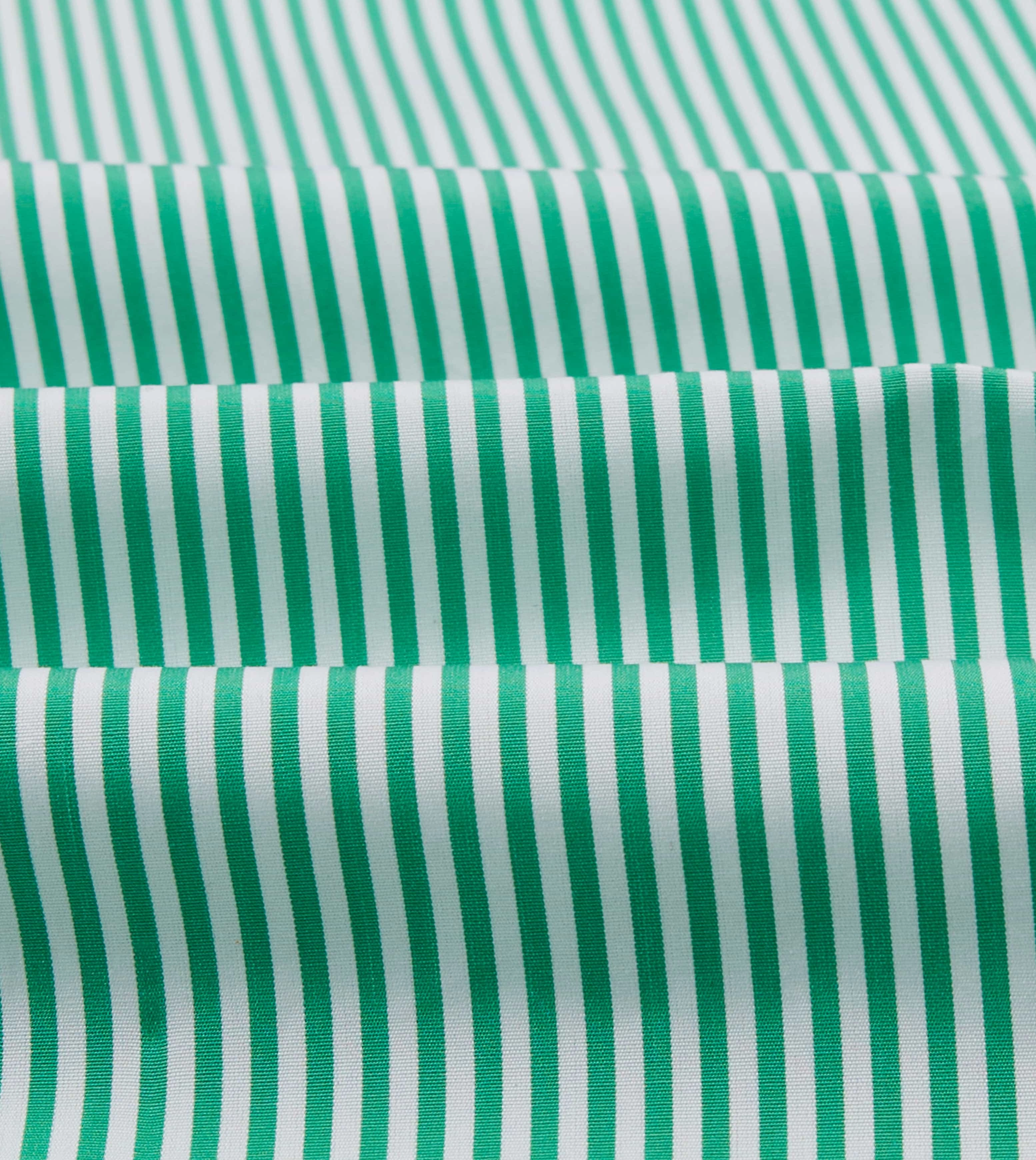 Vibrant color Green Narrow Stripe Cotton Poplin Button-Down Shirt
