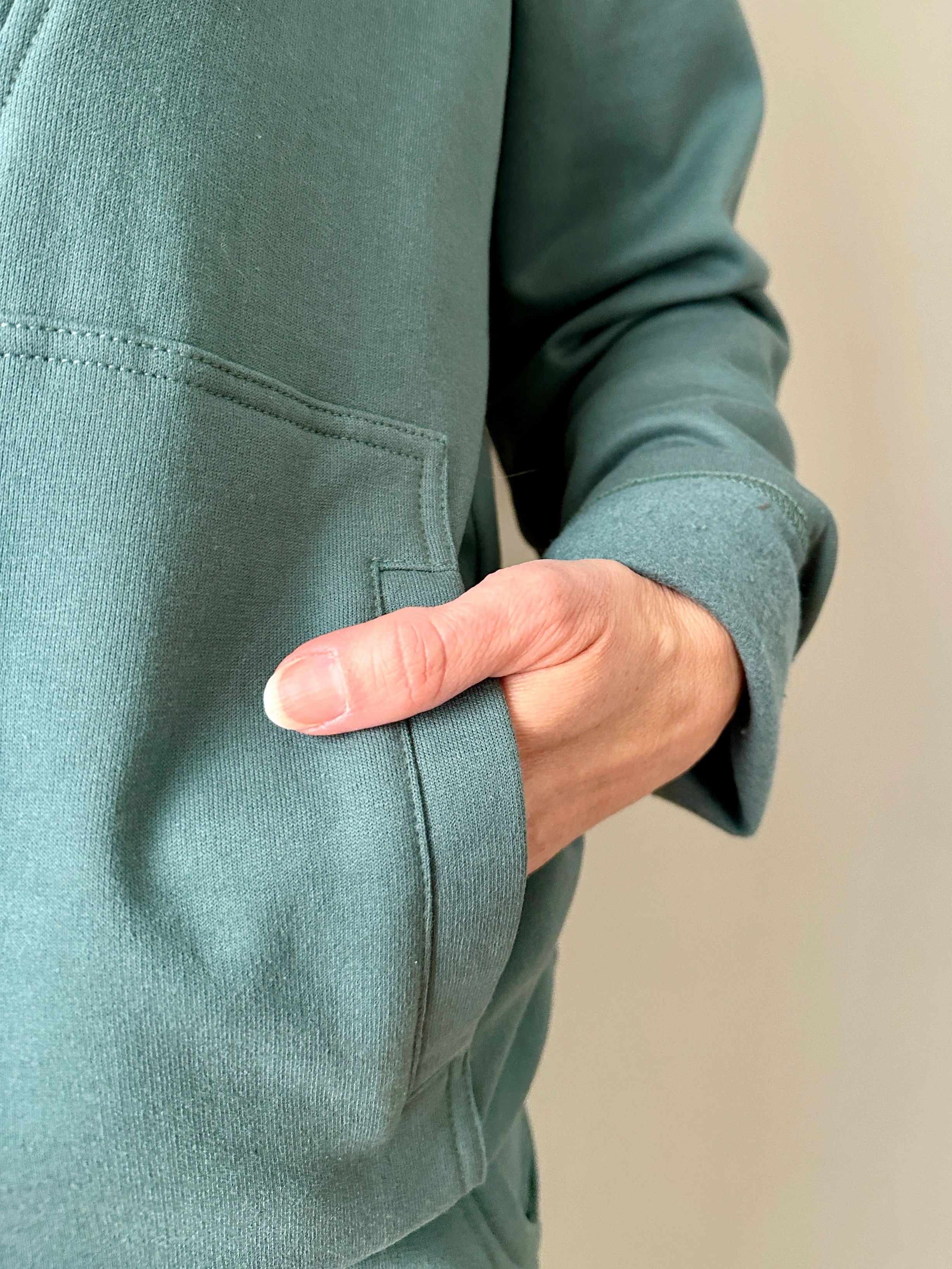 Hoodie Pullover with Kangaroo Pocket simple design Adjustable Hem