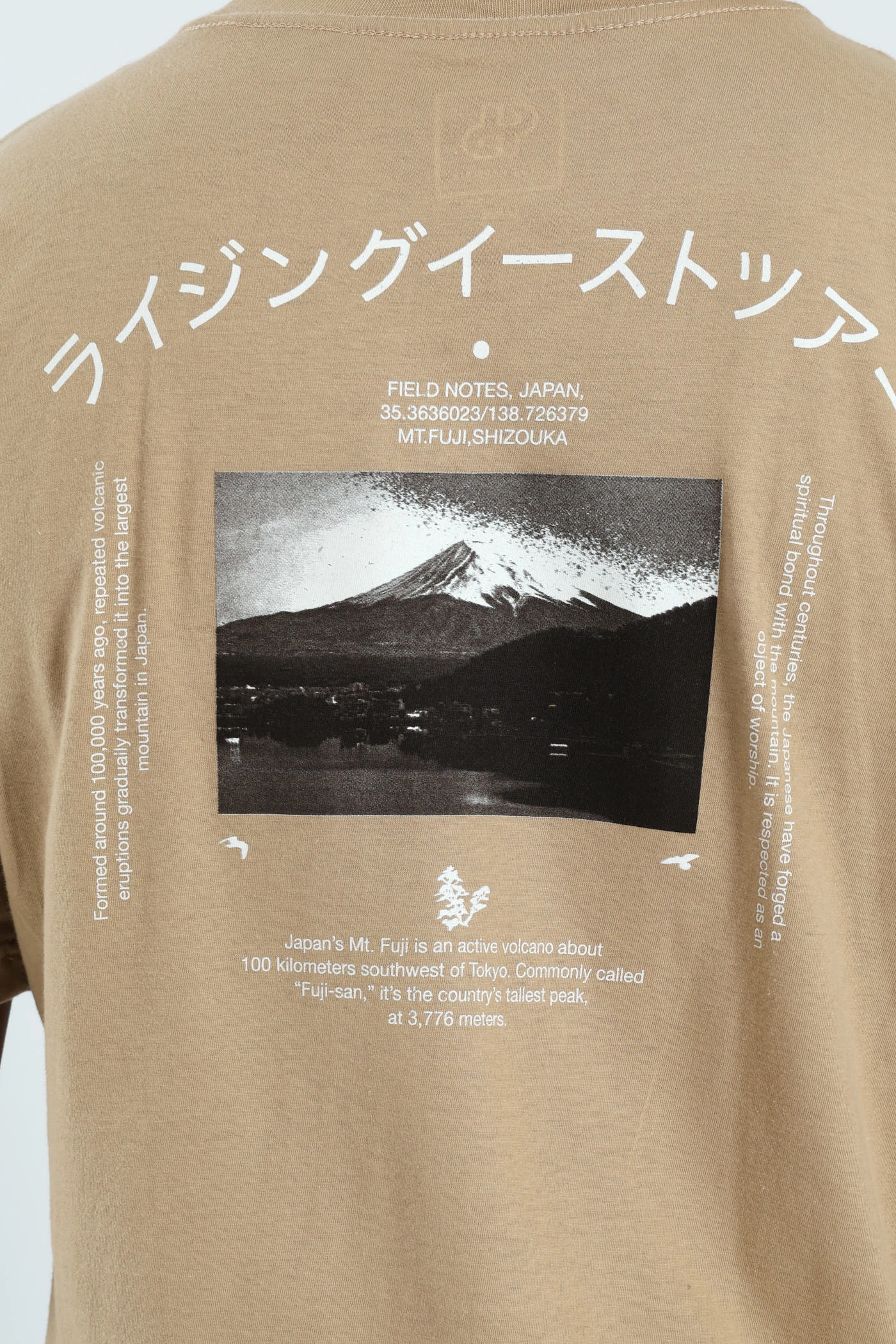 City Smart Mt Fuji Field Notes Front & Back Tee - Taupe