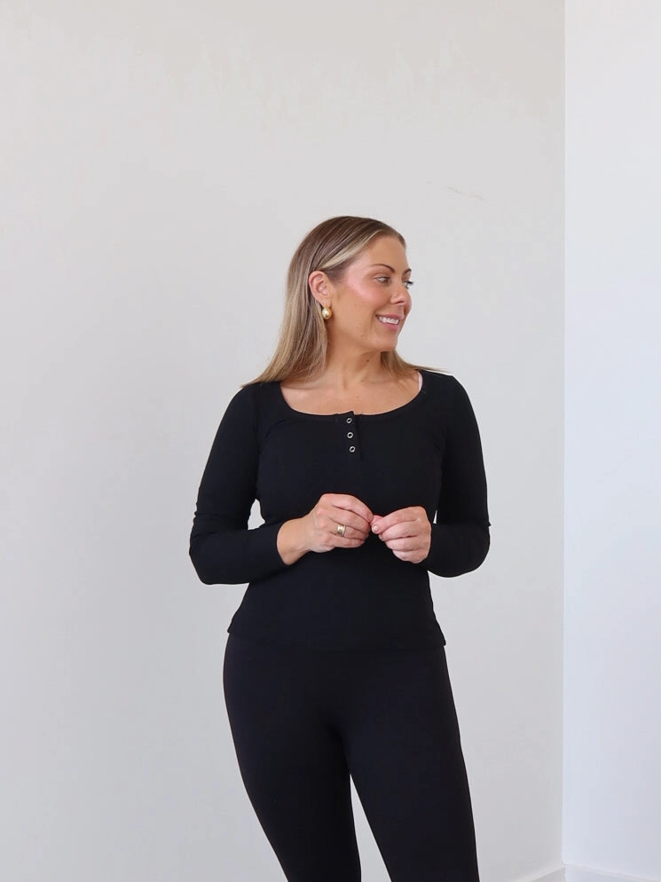 Prudence Top - Black Quilting nylon